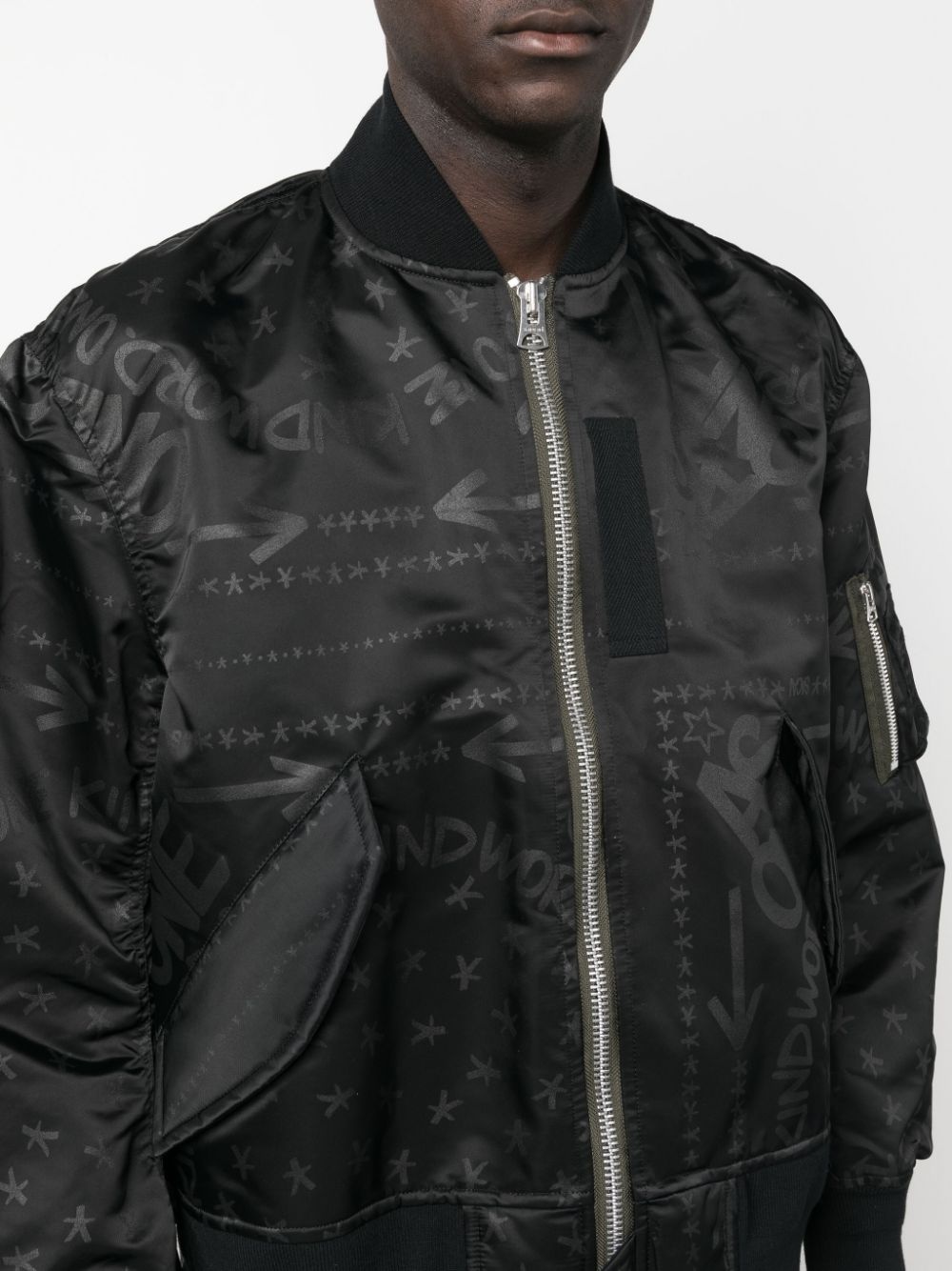 logo-print zip-up bomber jacket - 5