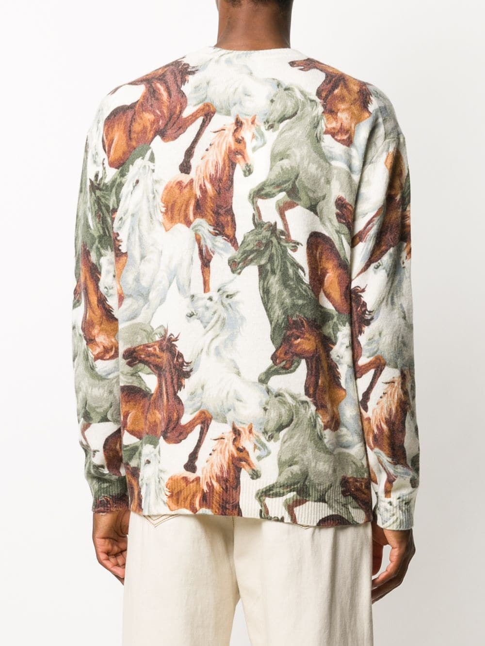 horse-print wool jumper - 4