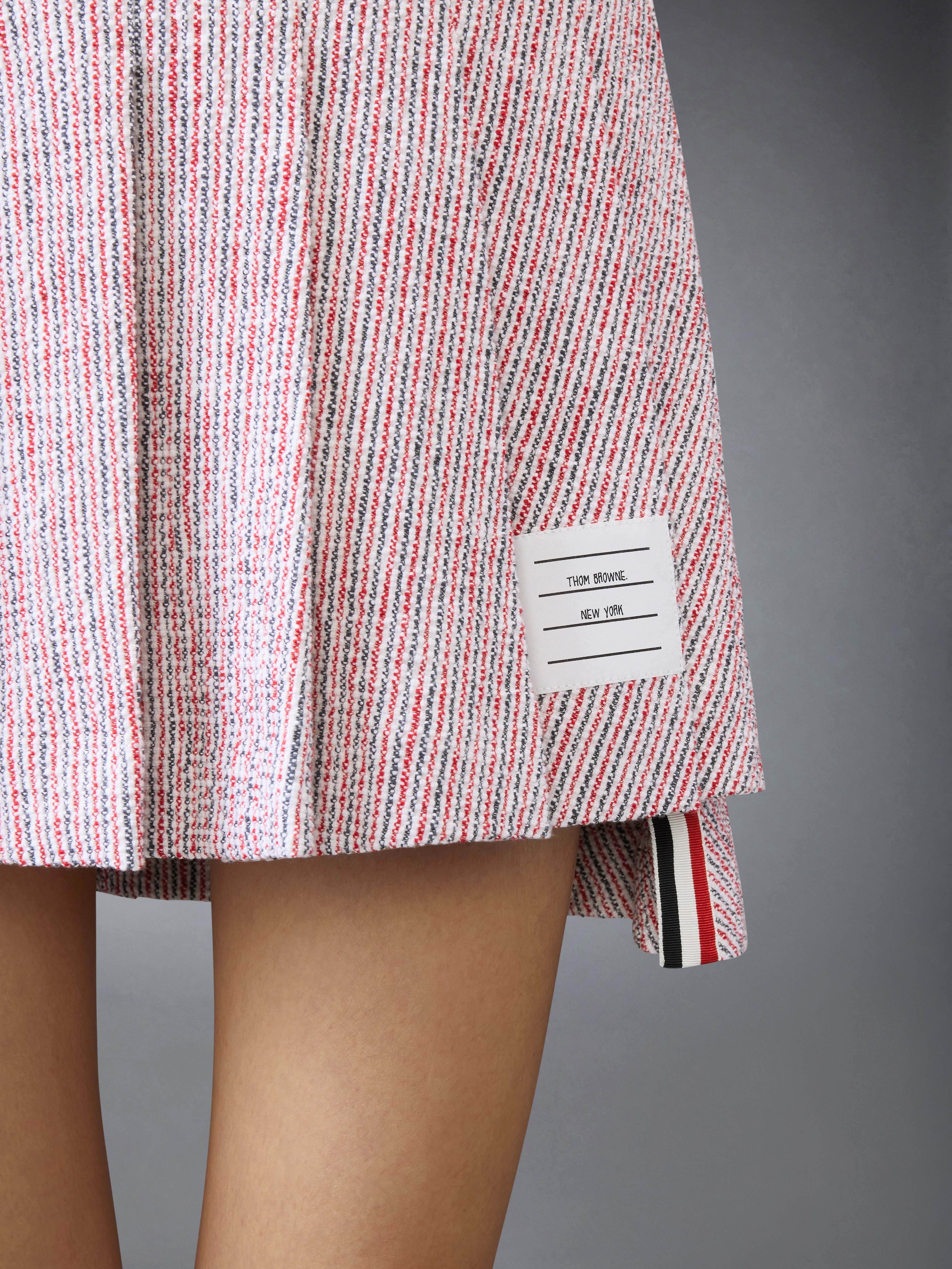 COTTON TWEED MINI PLEATED SKIRT - 6