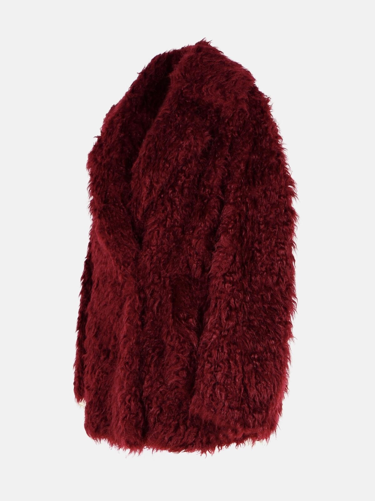BURGUNDY ACRYLIC BLEND COAT - 2