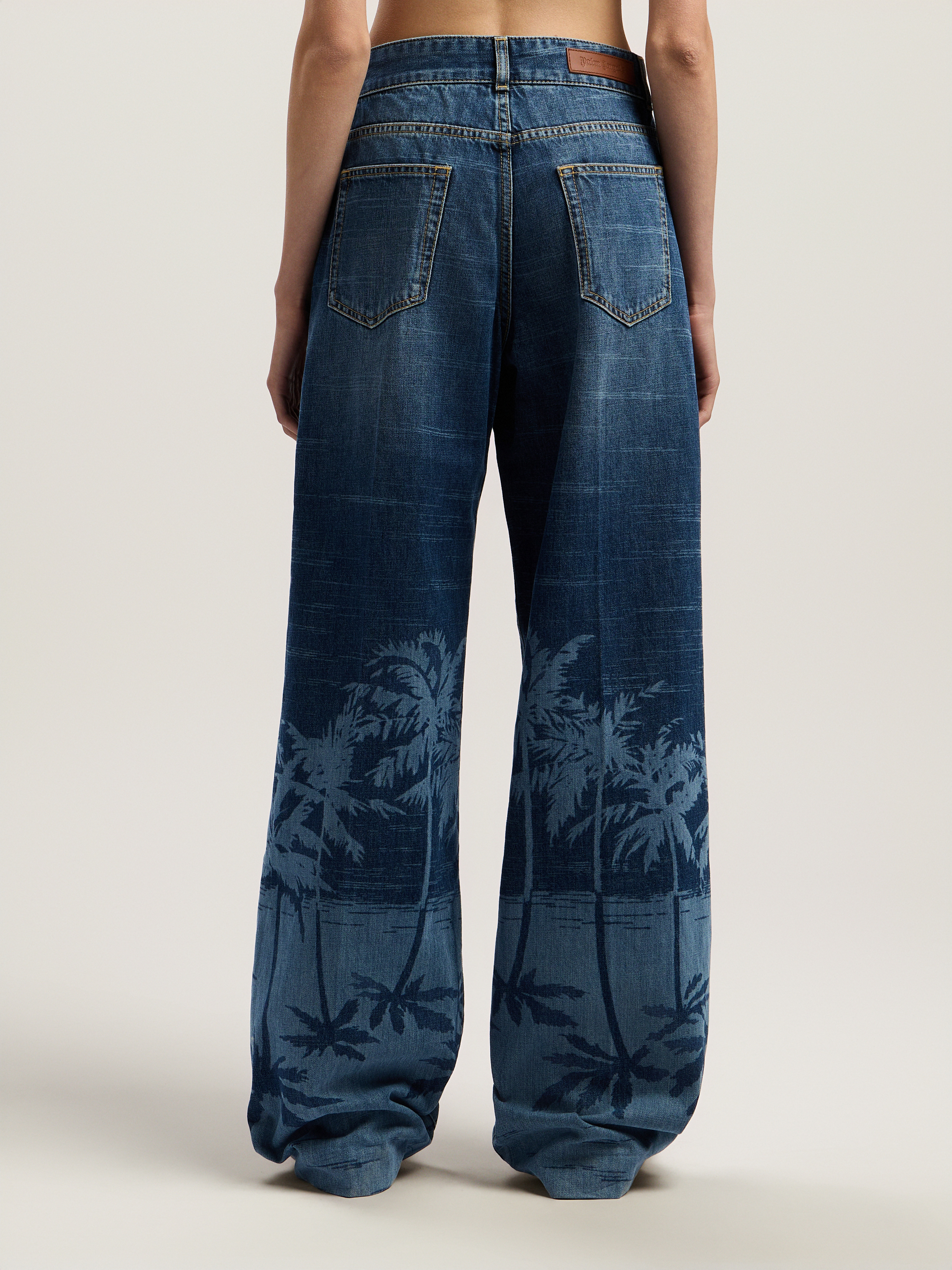 Palms Loose Denim Pants - 4