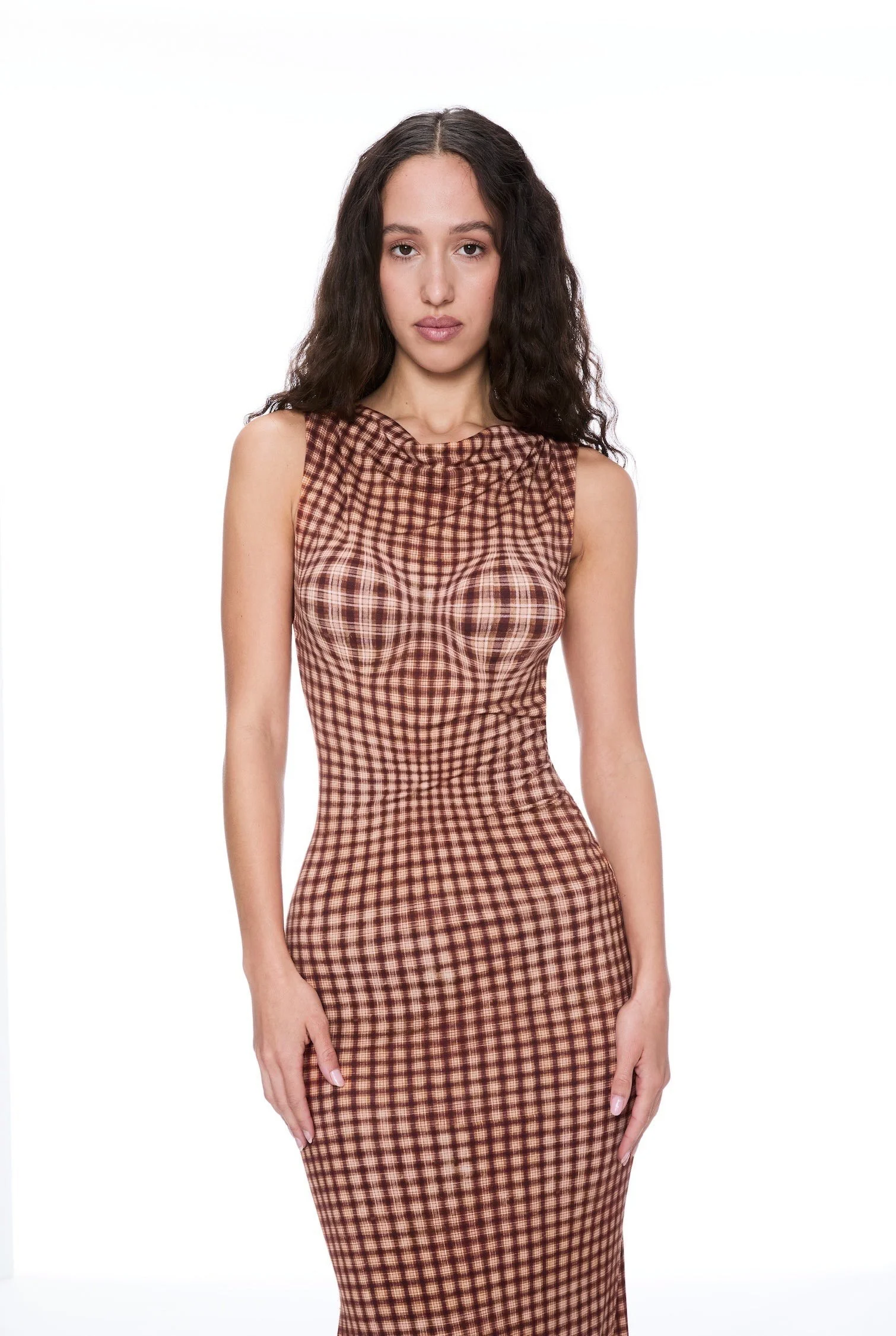 SELENA DRESS - WARPED PLAID - 1