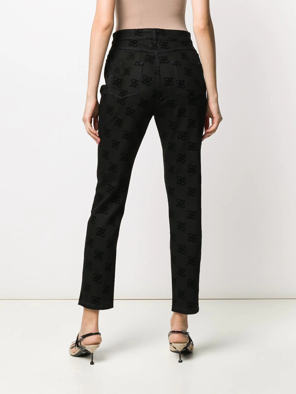 Karligraphy motif all-over logo trousers - 4