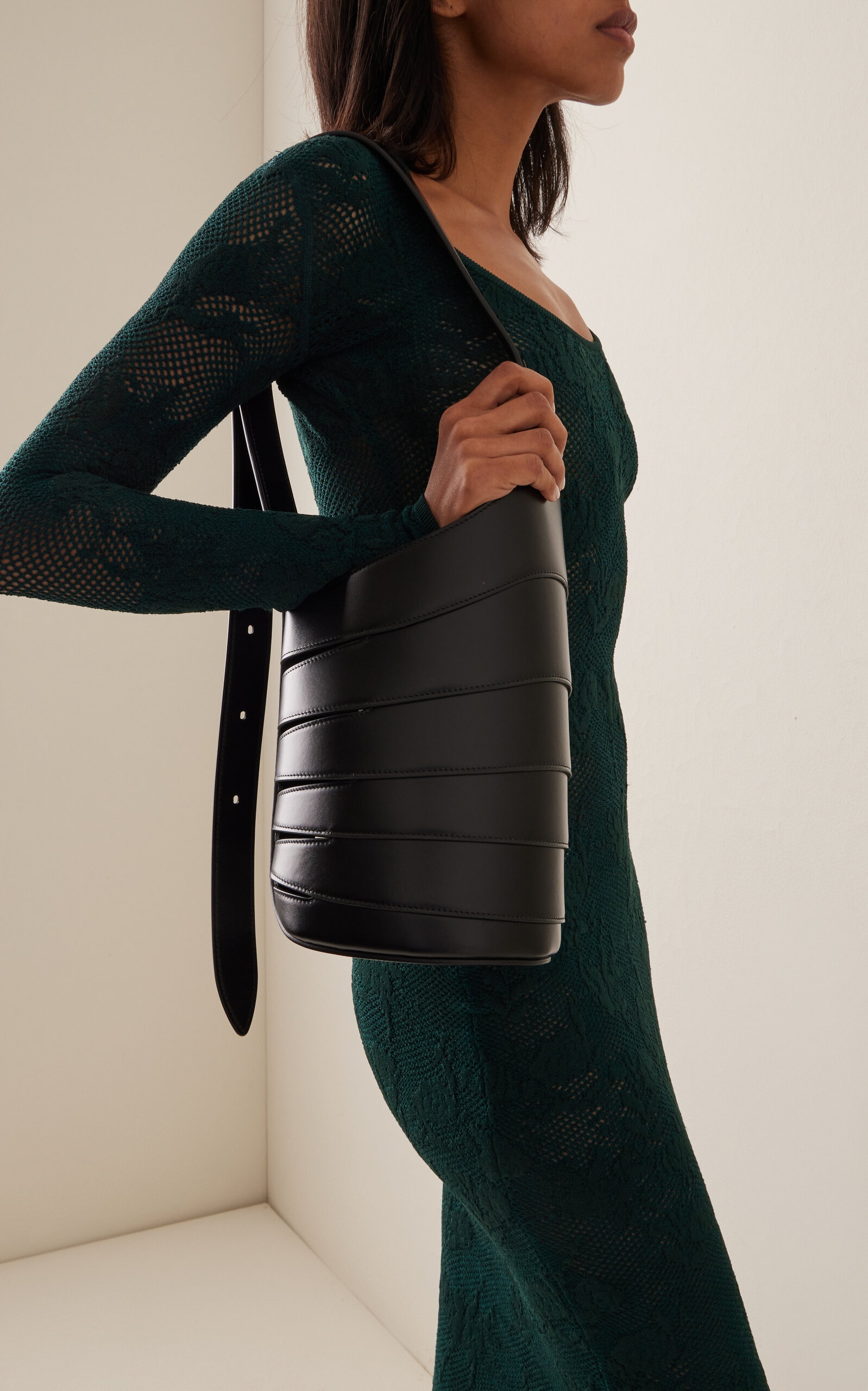 Alaïa Small Babel Leather Shoulder Bag black | modaoperandi