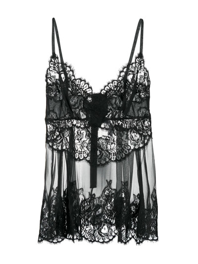 Dolce & Gabbana lace detail sheer lingerie top outlook