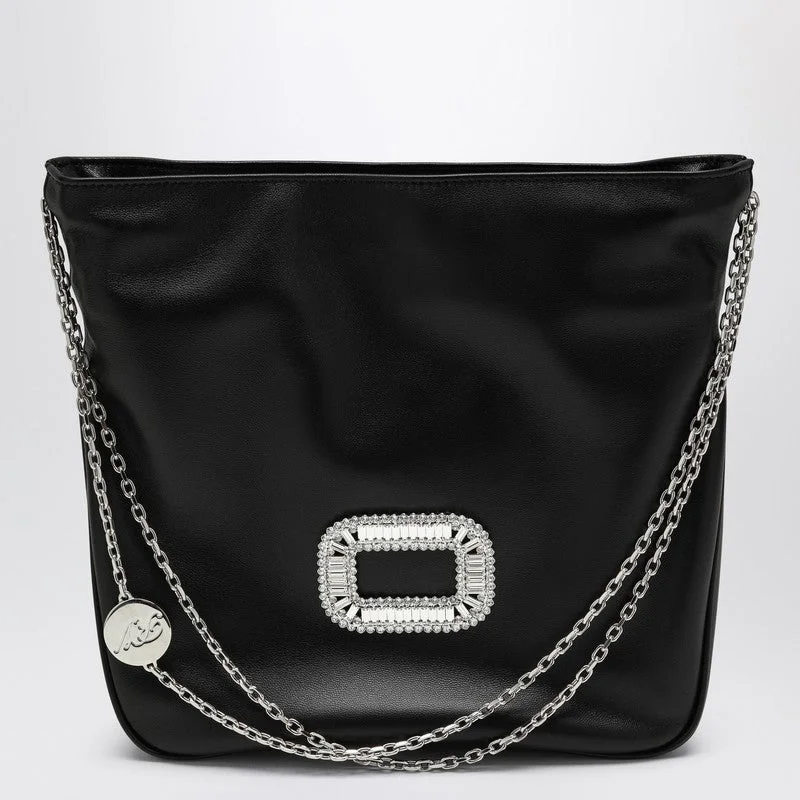 Roger Vivier Mini Pilgrim Black Leather Bag Women - 1