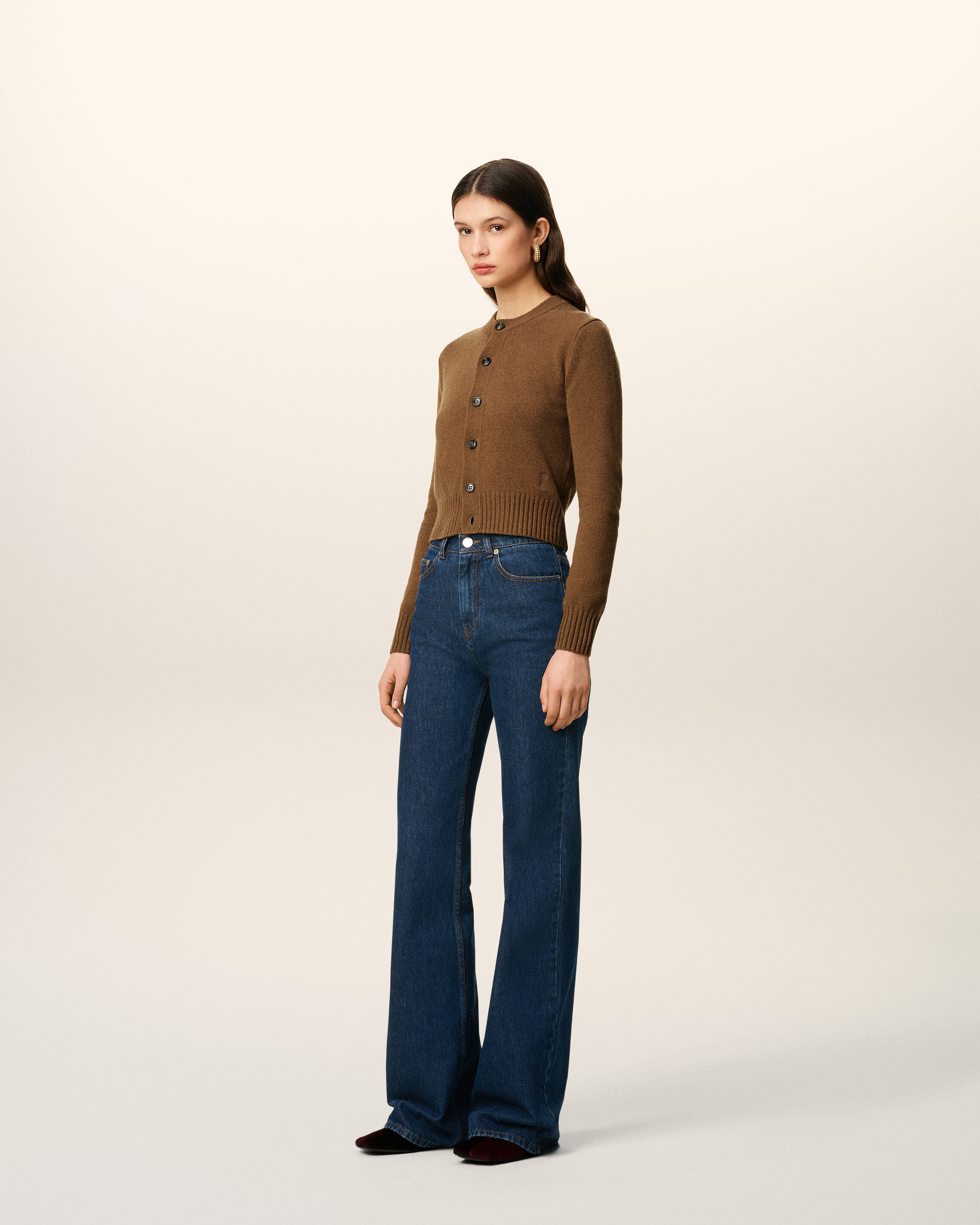 BLUE COTTON FLARE FIT JEANS - 6