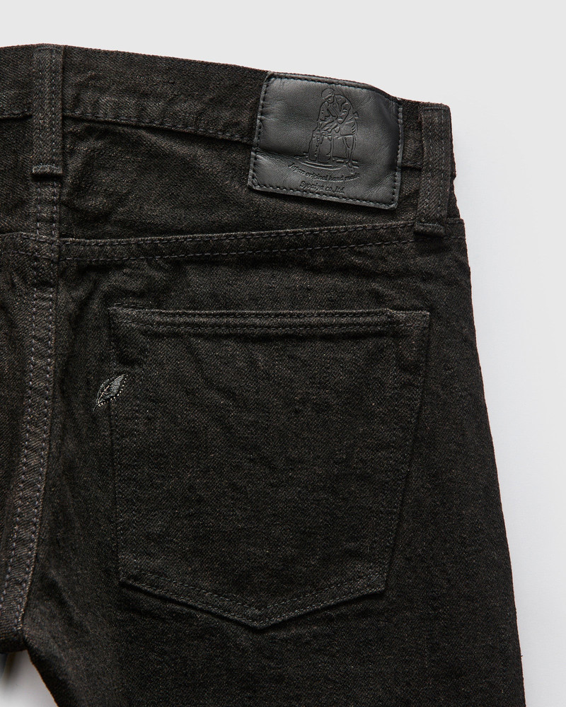 "Teacore Black x Brown" 14oz Rinsed Black Selvedge Denim - Slim Tapered Fit 3