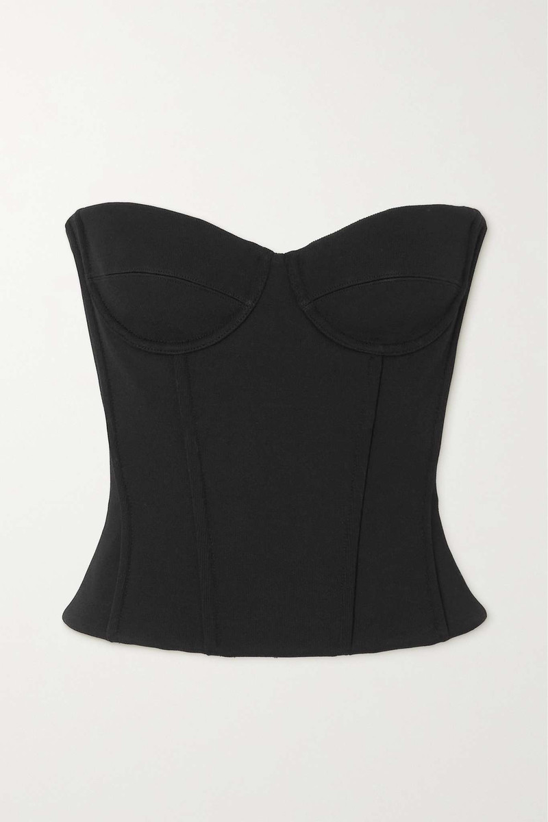 Strapless stretch-jersey bustier top 1