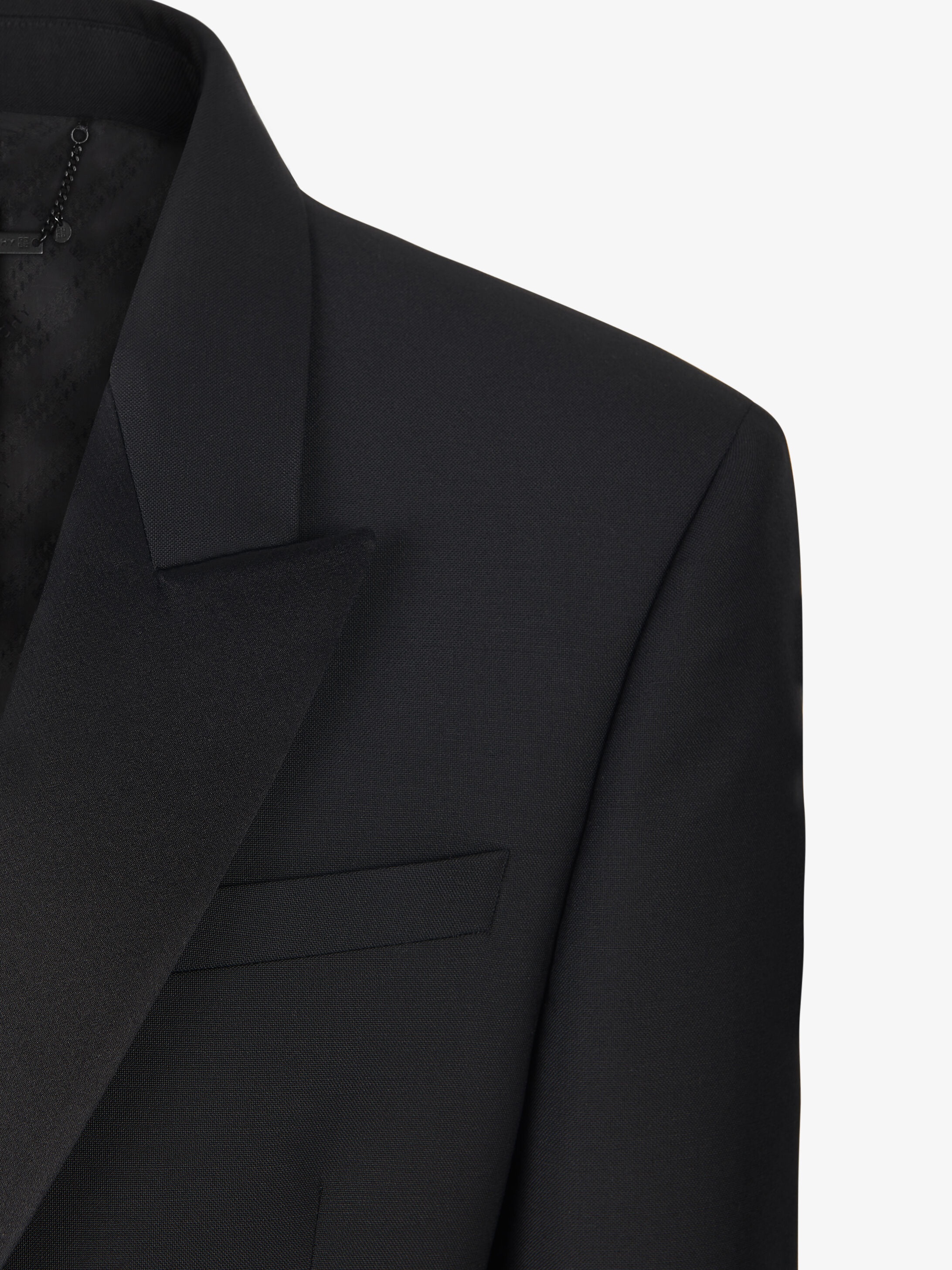 Slim fit tuxedo suit in wool and mohair with satin collar - 5