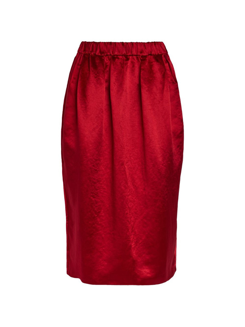 pleated elasticated-waist midi skirt 1