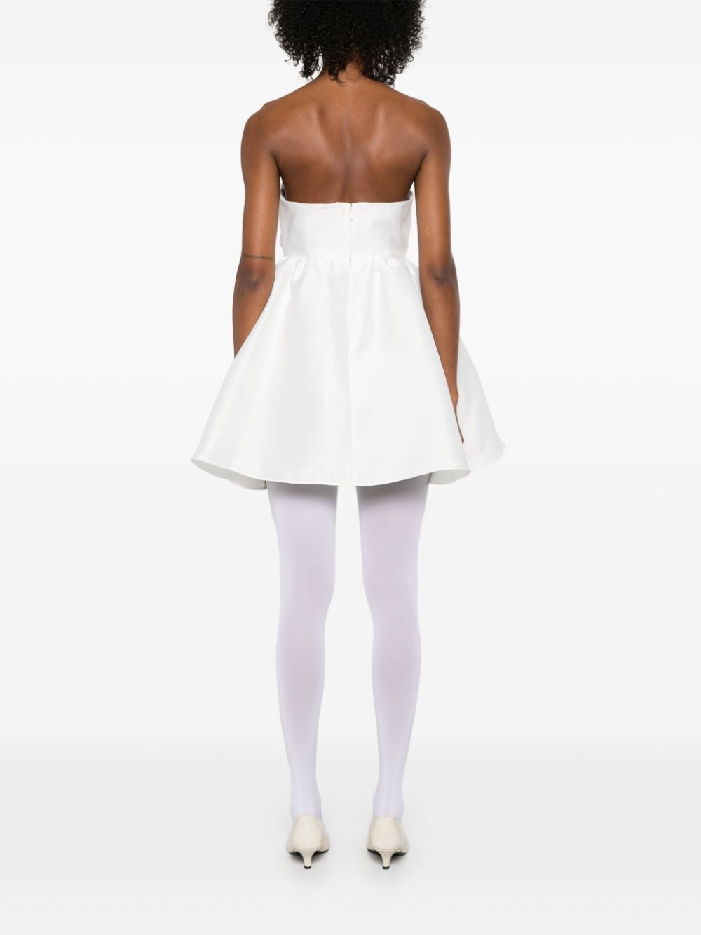 taffeta bandeau mini dress - 4