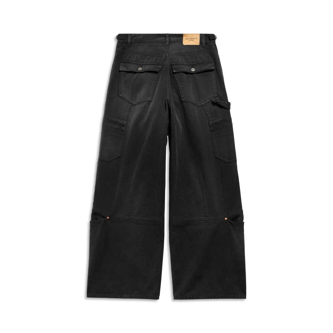 Flared Cargo Pants in Black