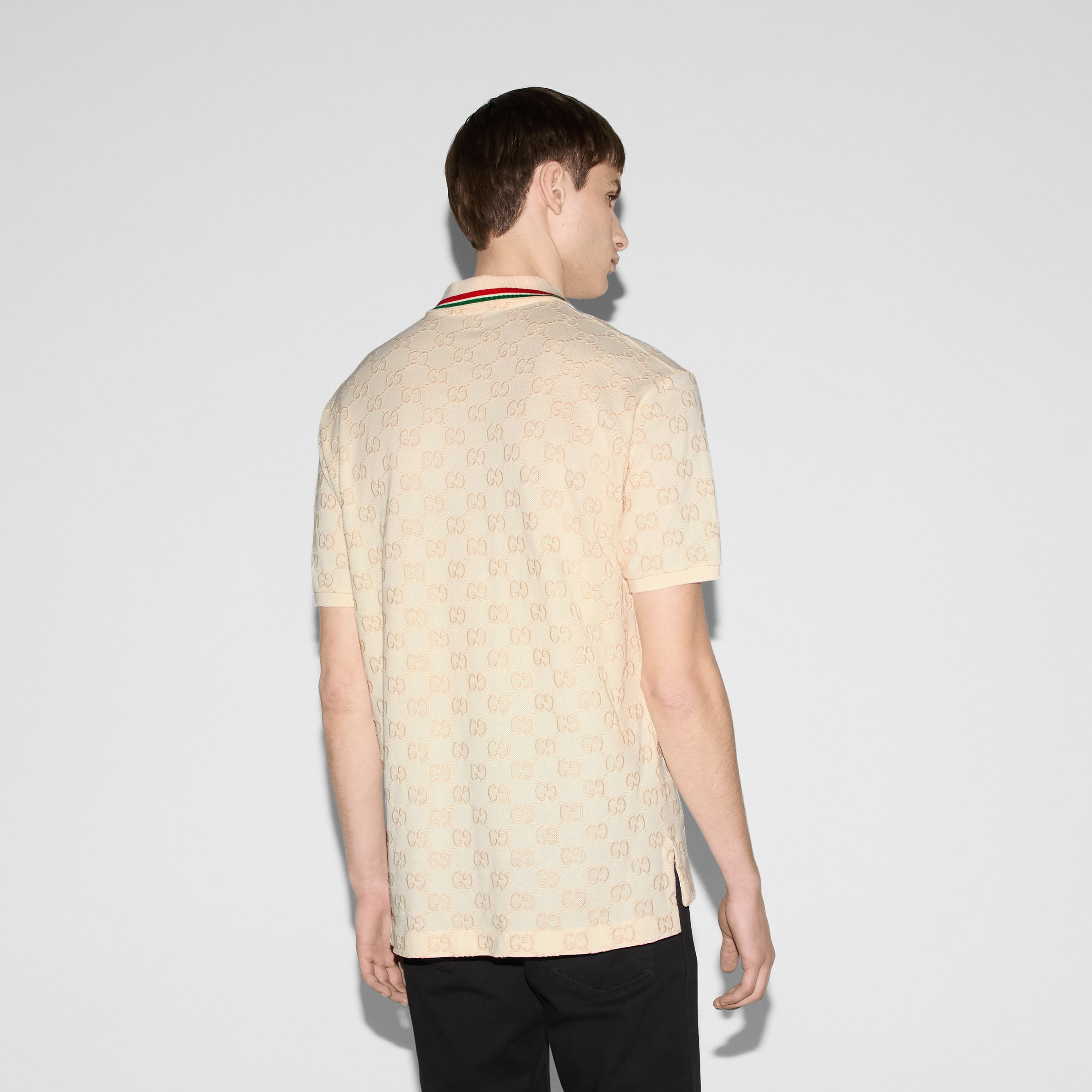Cotton piquet polo with GG - 4