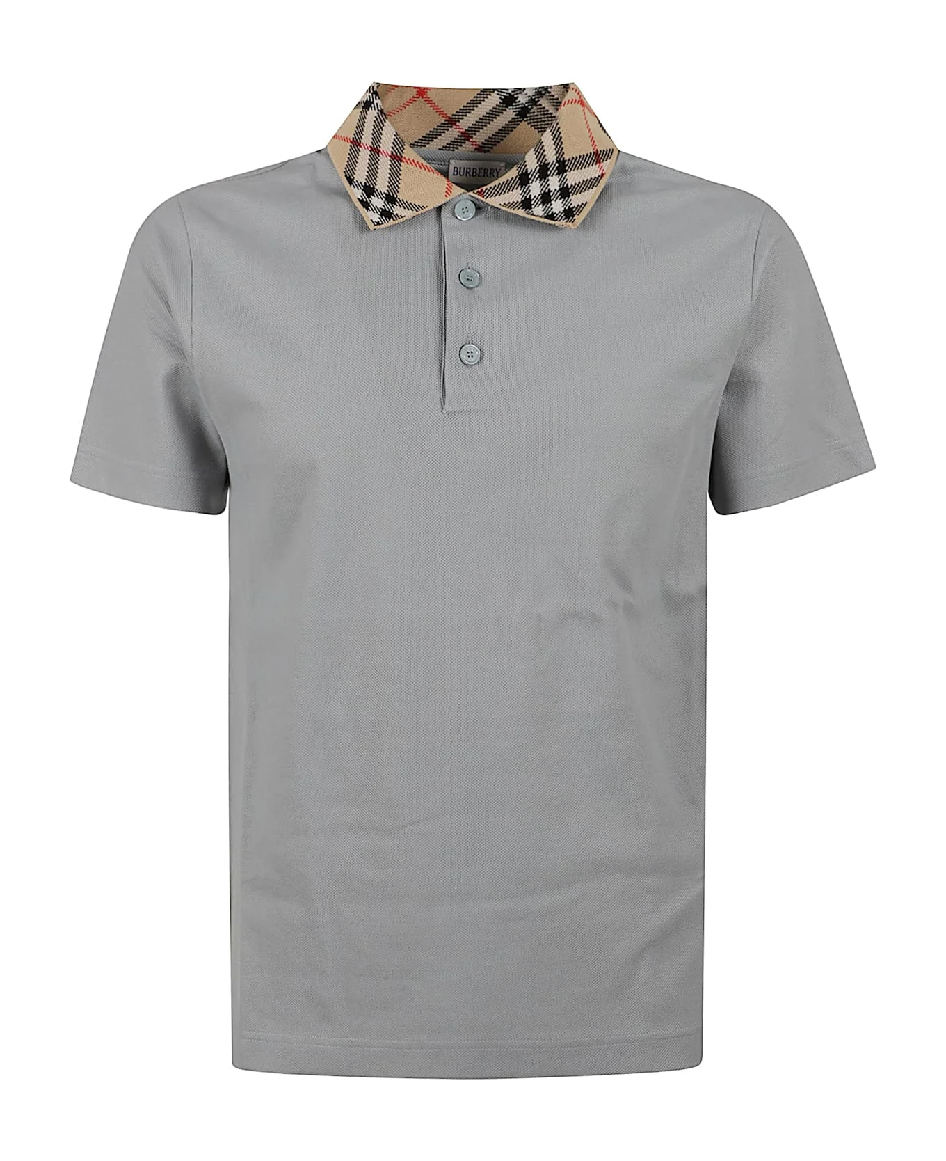 Checked-collar Polo Shirt - 1