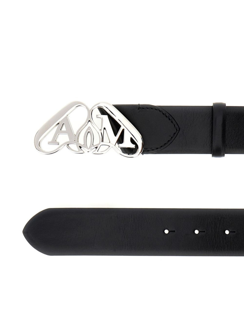 Alexander McQueen Seal-buckle leather belt outlook