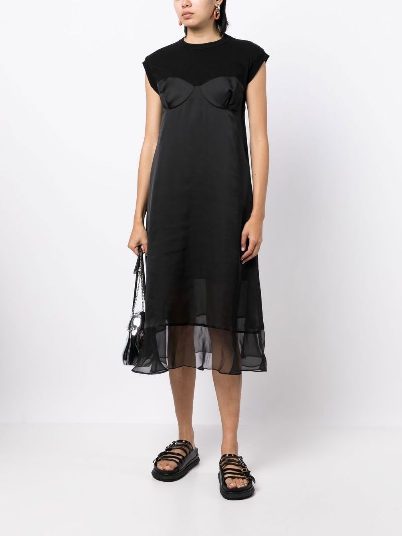 satin overlay midi dress - 3