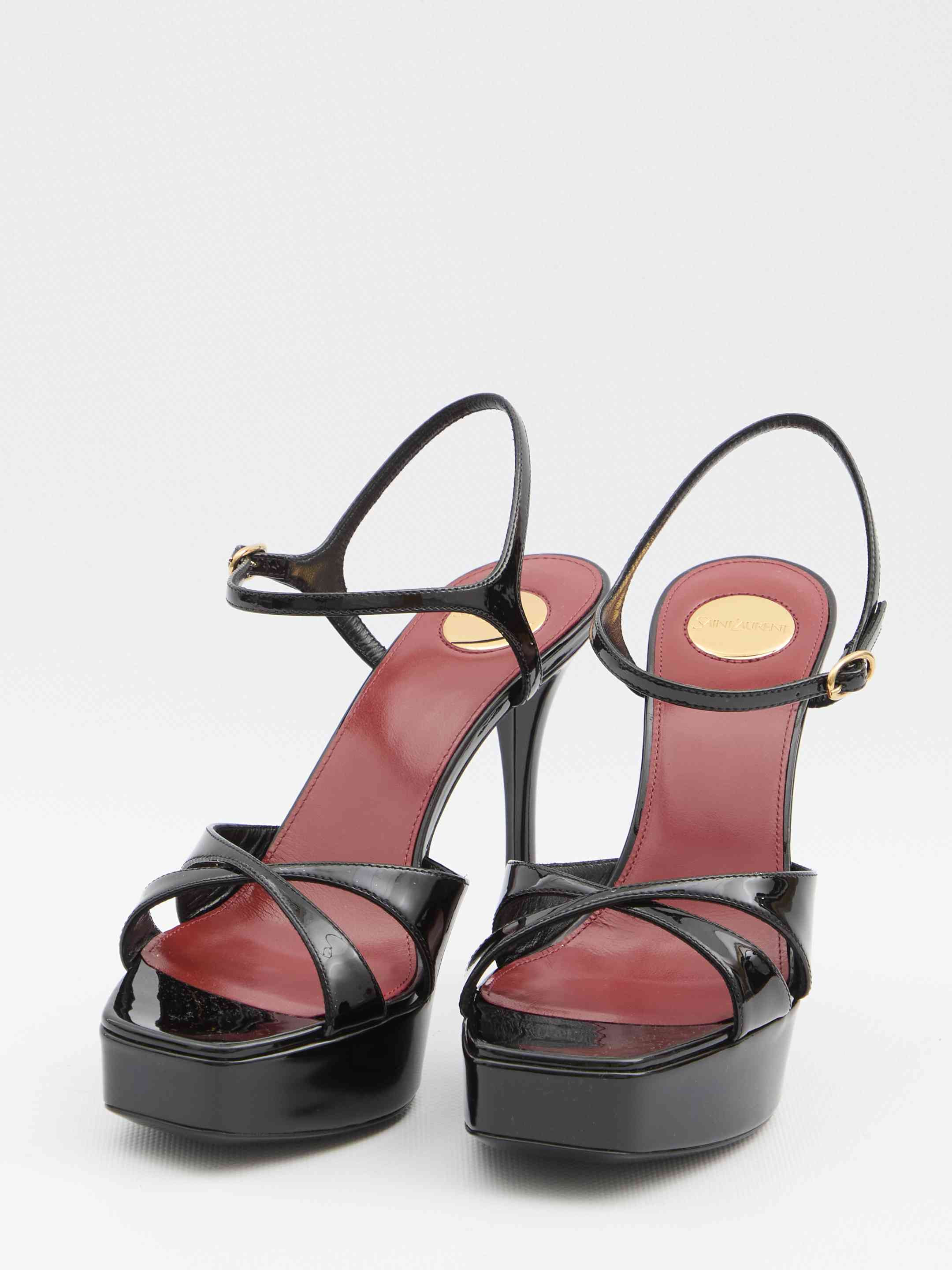 Saint Laurent Women Black Leather Sandals - 2