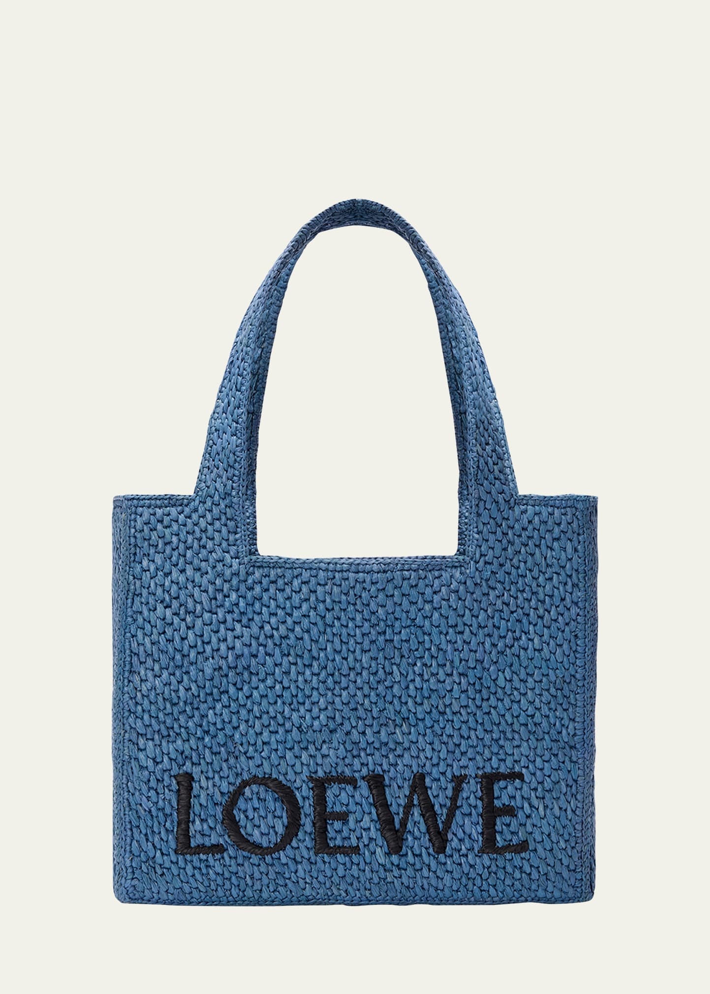 Logo Medium Tote Bag in Raffia - 1