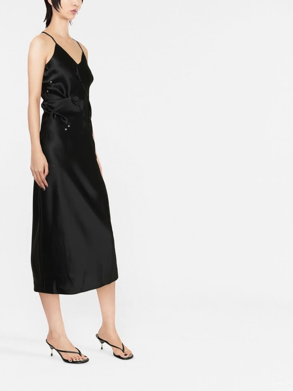 embellished gathered-detail slip dress - 3