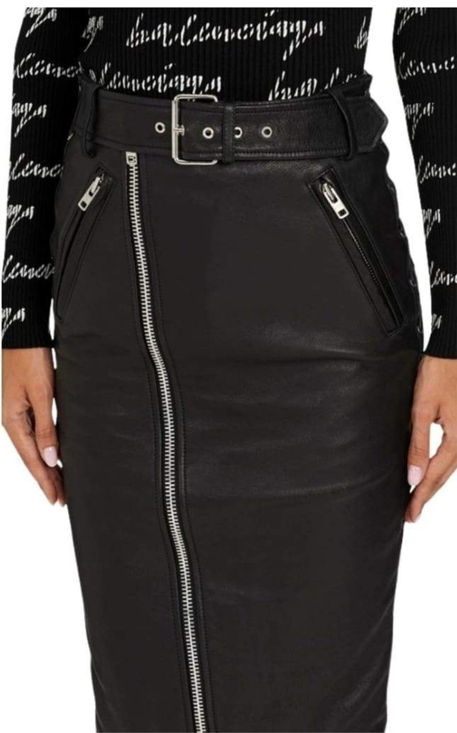 Leather Pencil Skirt - 4