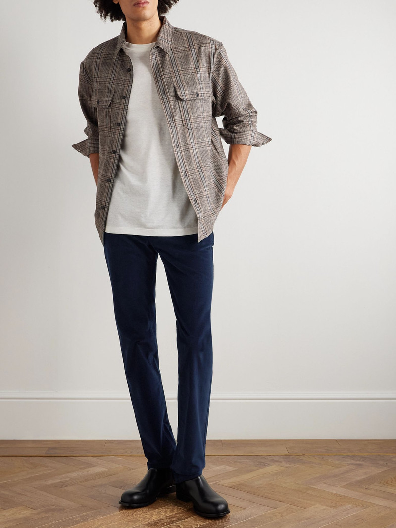 Brioni Meribel Slim-Fit Tapered Cotton-Blend Corduroy Trousers Navy outlook
