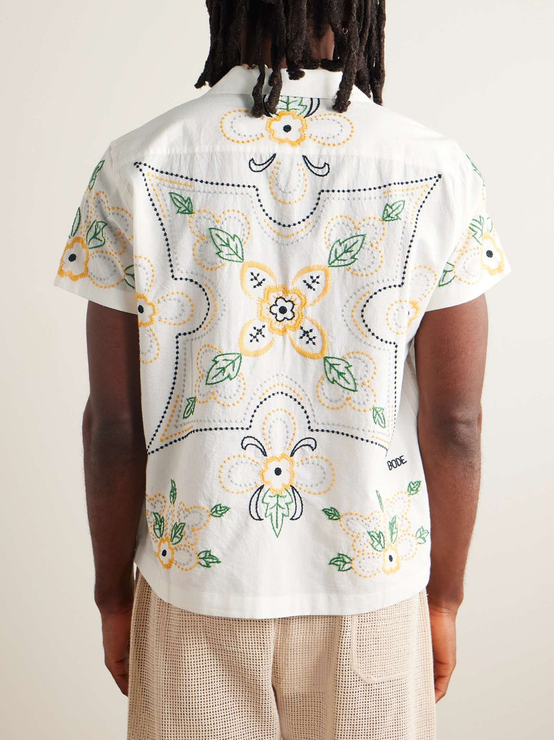 Buttercup Camp-Collar Embroidered Cotton-Voile Shirt 3