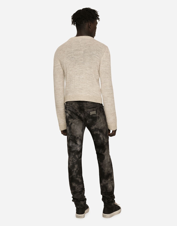 Marbled slim fit stretch jeans - 3