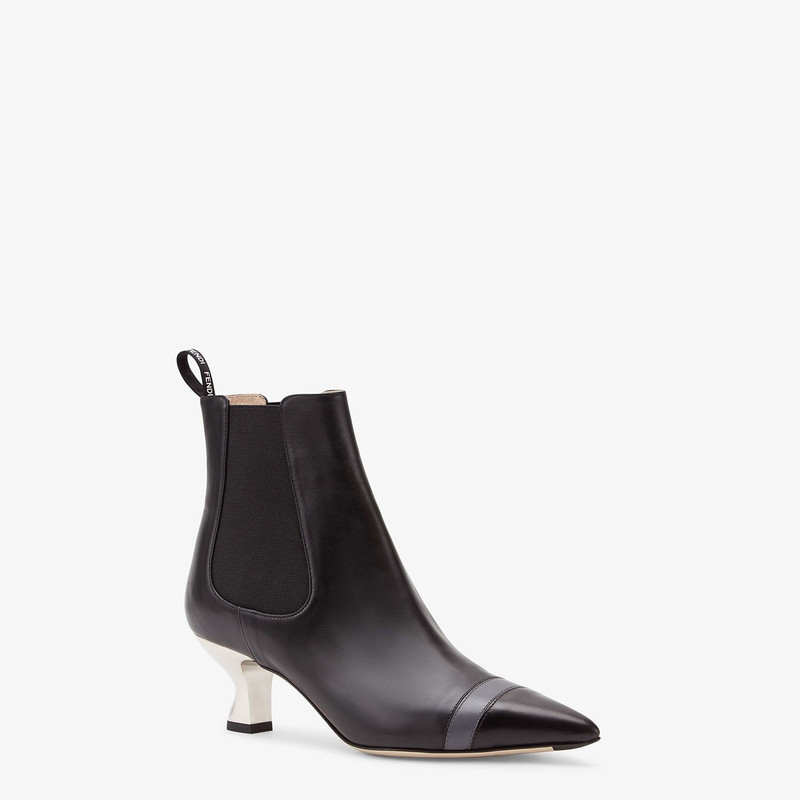 FENDI Booties in black leather outlook
