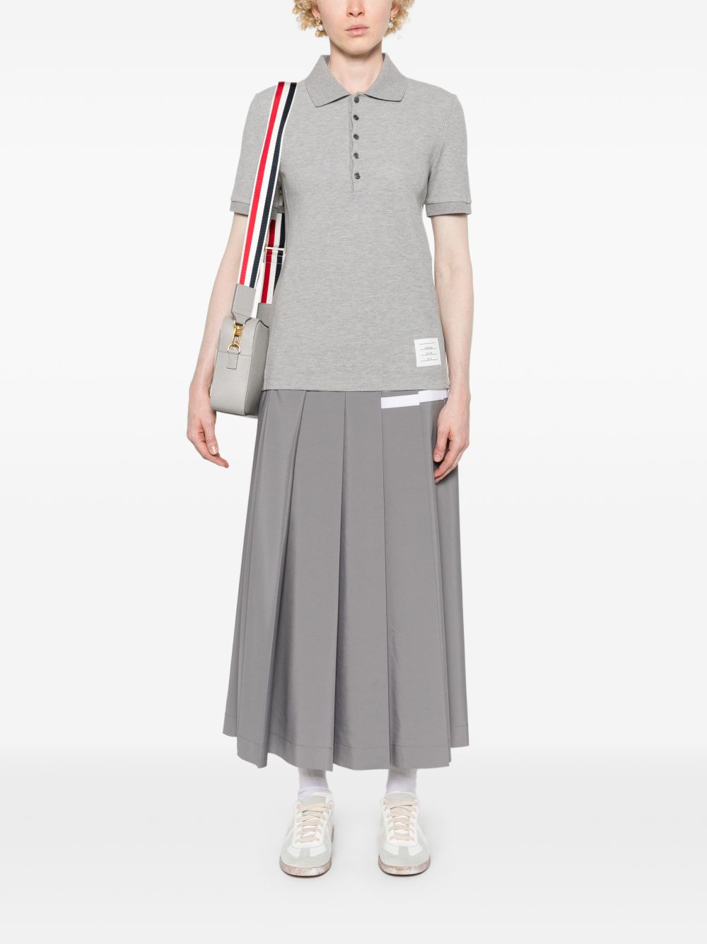 striped logo-patch polo shirt - 2