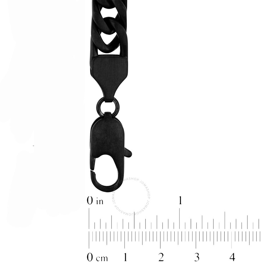 Robert Alton - Robert Alton Black Matte IP Stainless Steel Curb Link Fashion Chain - 4