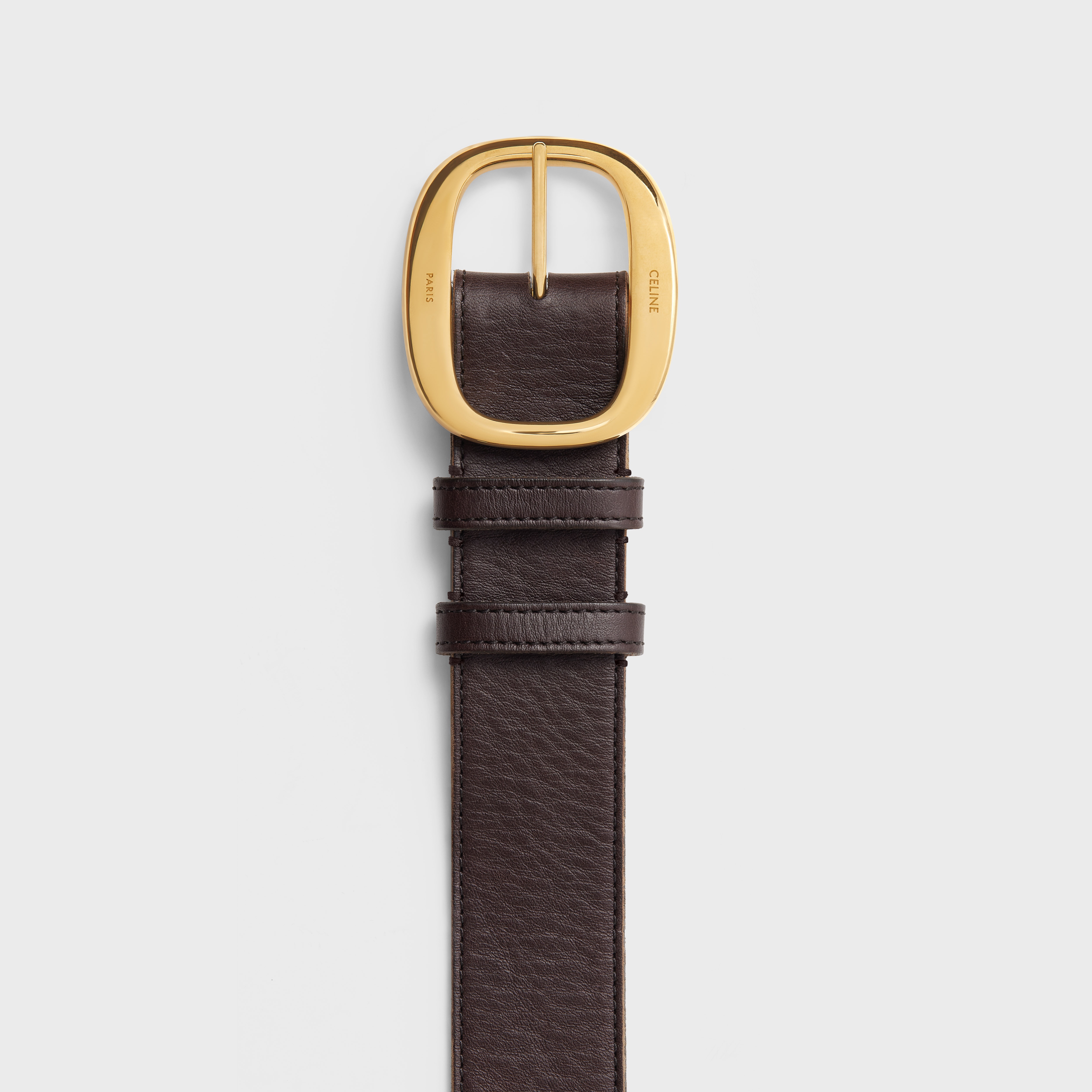 LARGE 35MM O CELINE BELT in VINTAGE CALFSKIN - 2