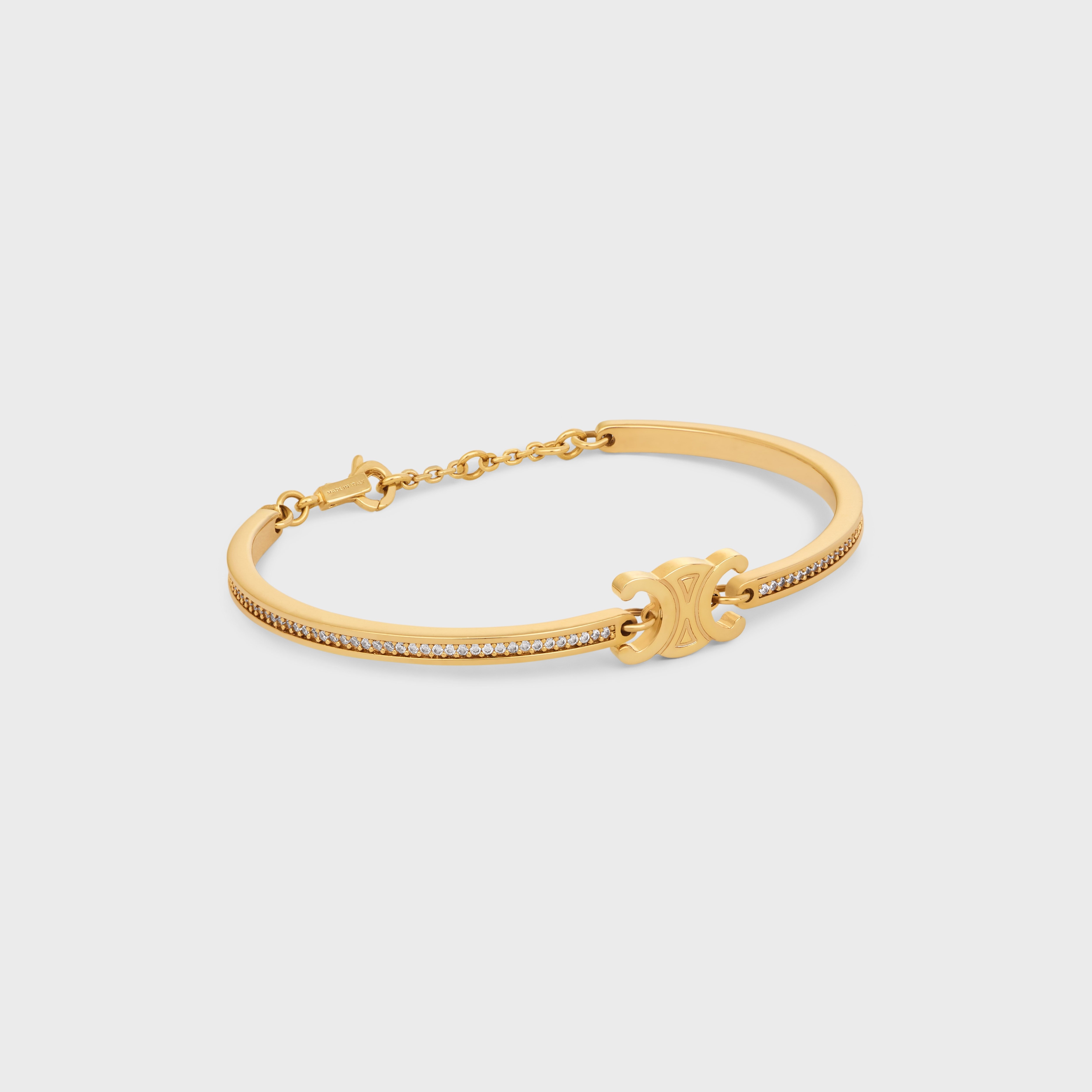 Triomphe Articulated Sparkle Bracelet in Strass and Brass with Gold Finish - 2