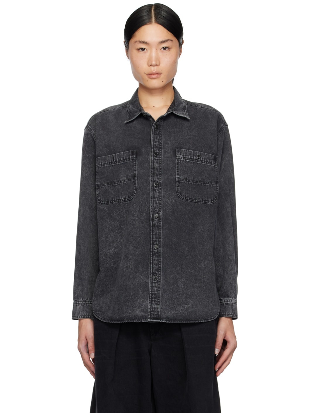 Black Vhelynton Denim Shirt - 1