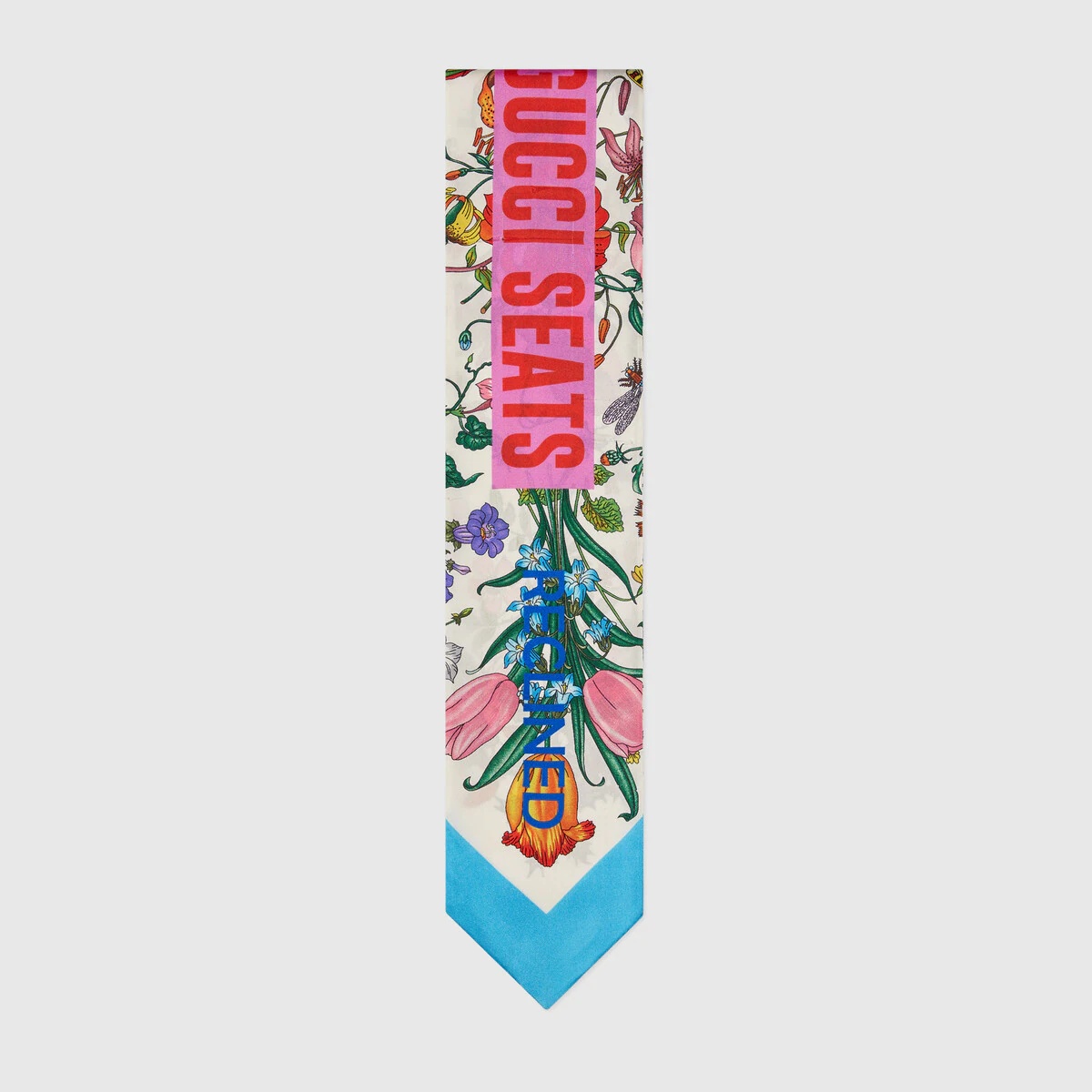 Gucci 100 Flora print twill neck bow - 1
