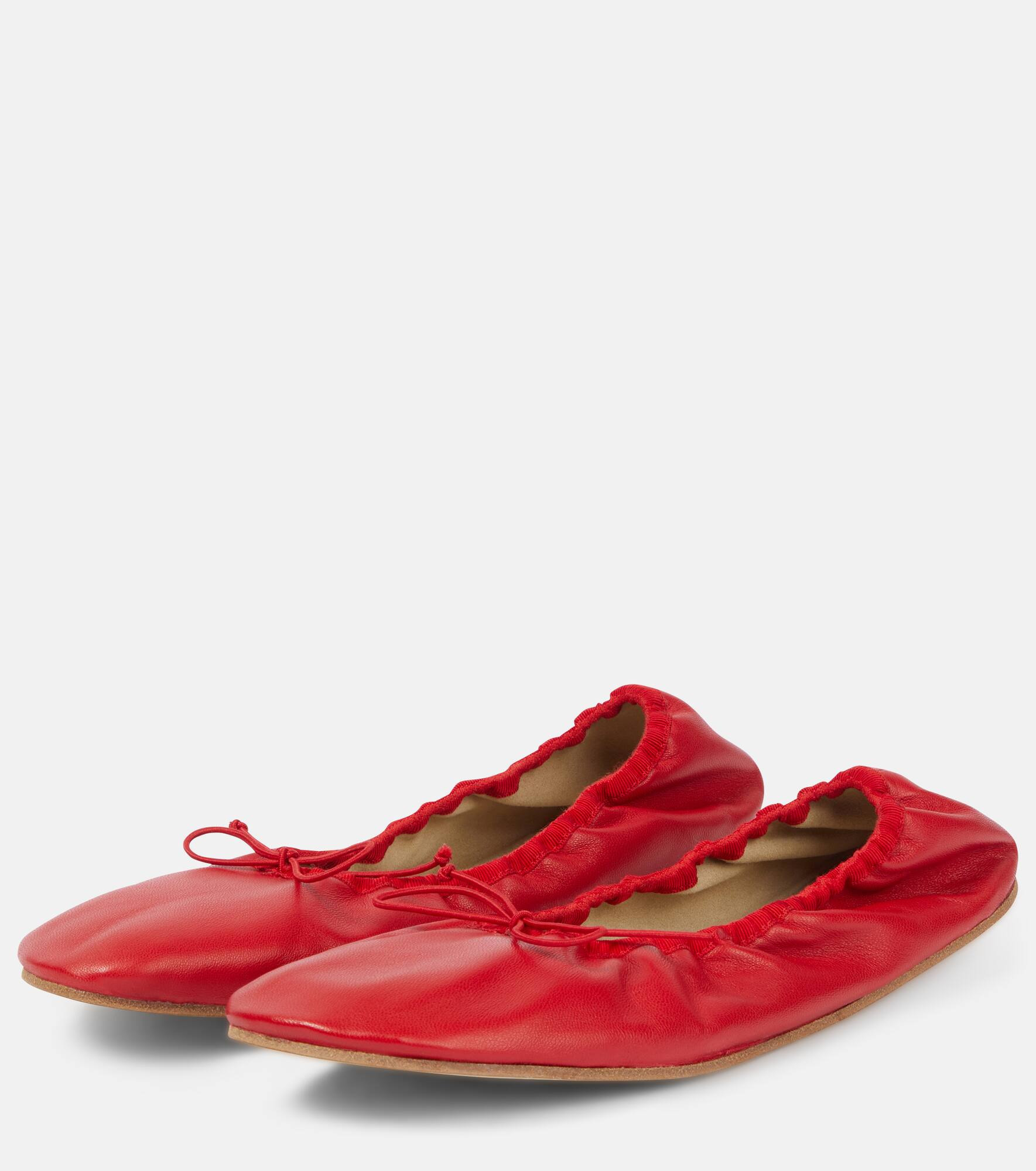 Round leather ballet flats - 4