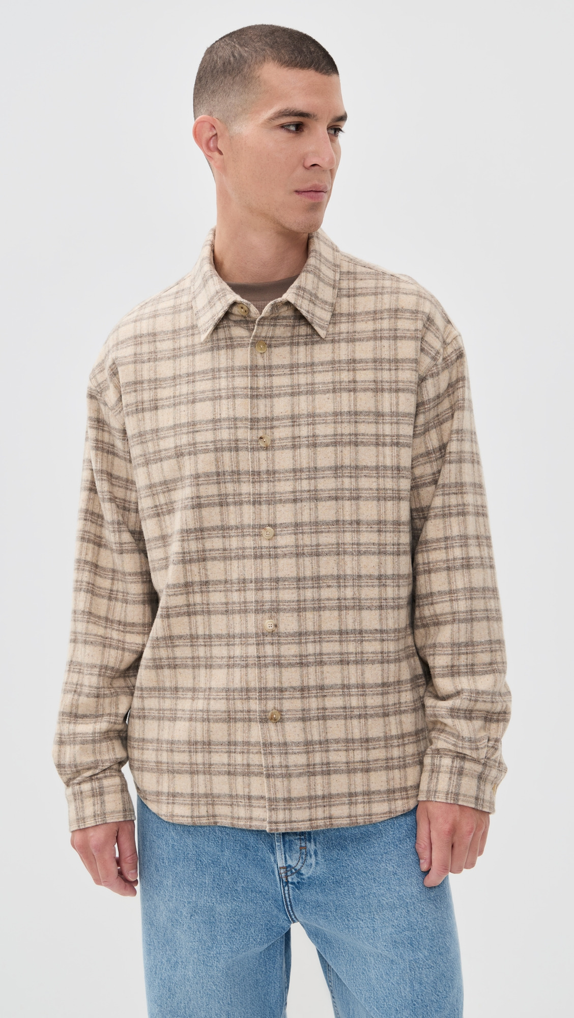 Woolen Plaid Overshirt - 6
