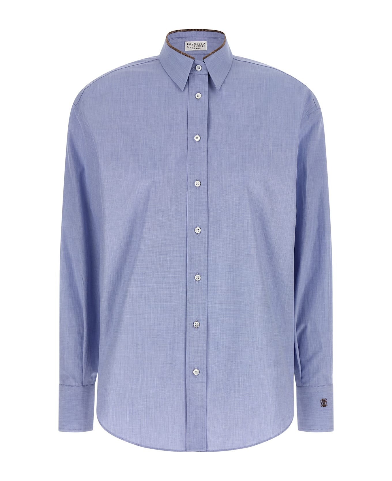 'shiny Collar Detail' Shirt - 1