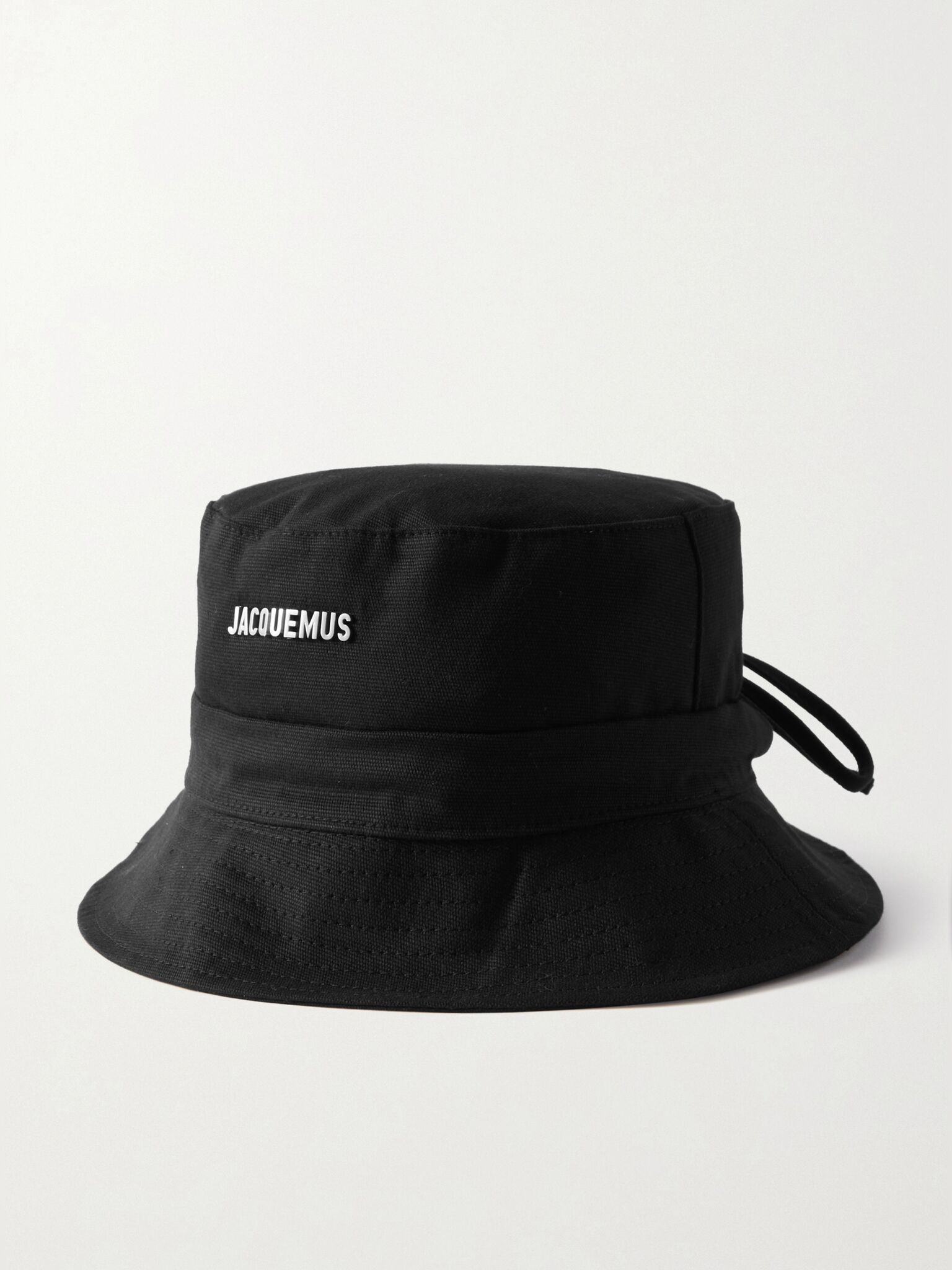 Le Bob embellished cotton-canvas bucket hat Black - 1