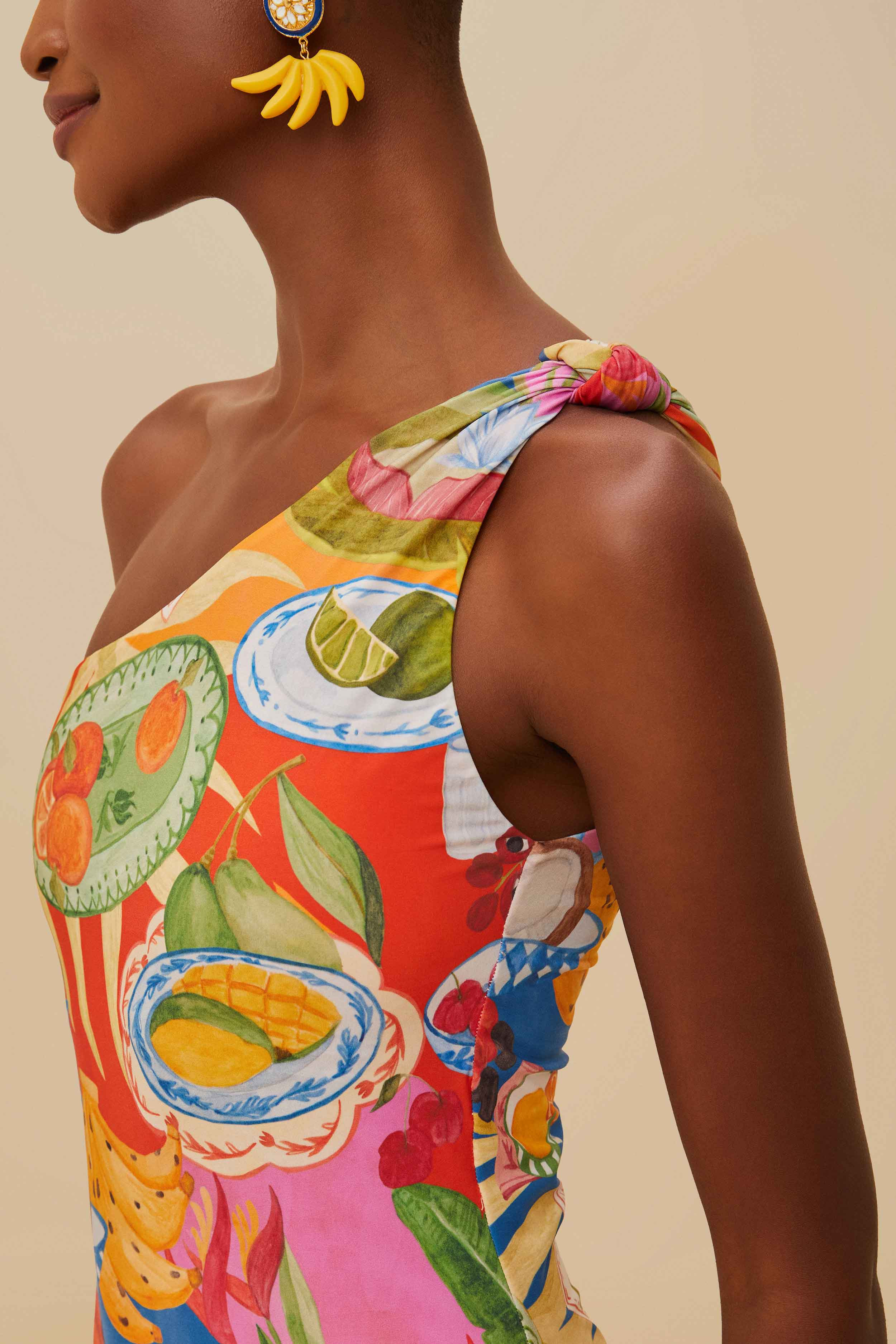 Multicolor Summer Picnic One-Piece Swimsuit - 2