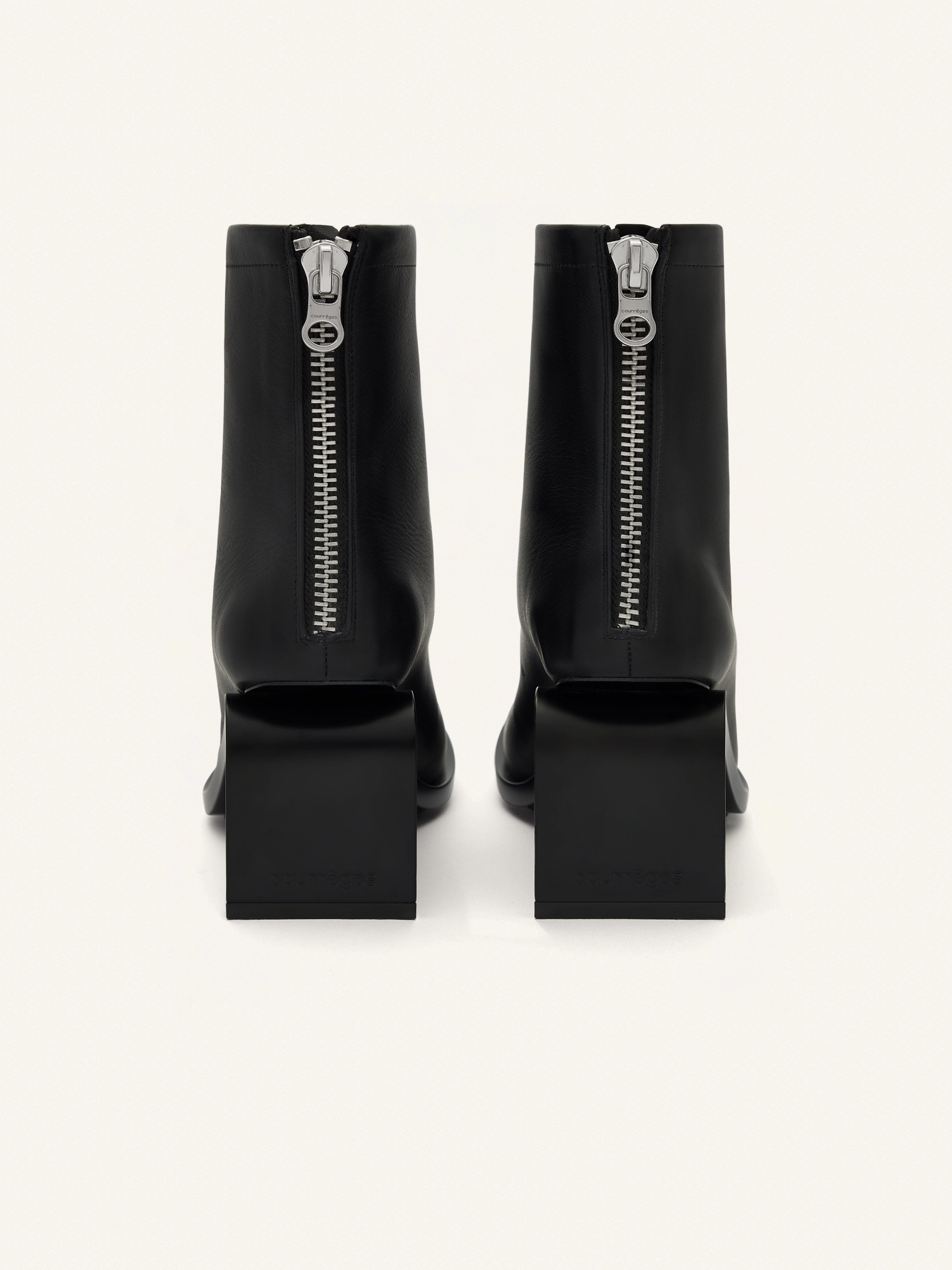 STREAM ZIPPED LEATHER ANKLE BOOTS - 3