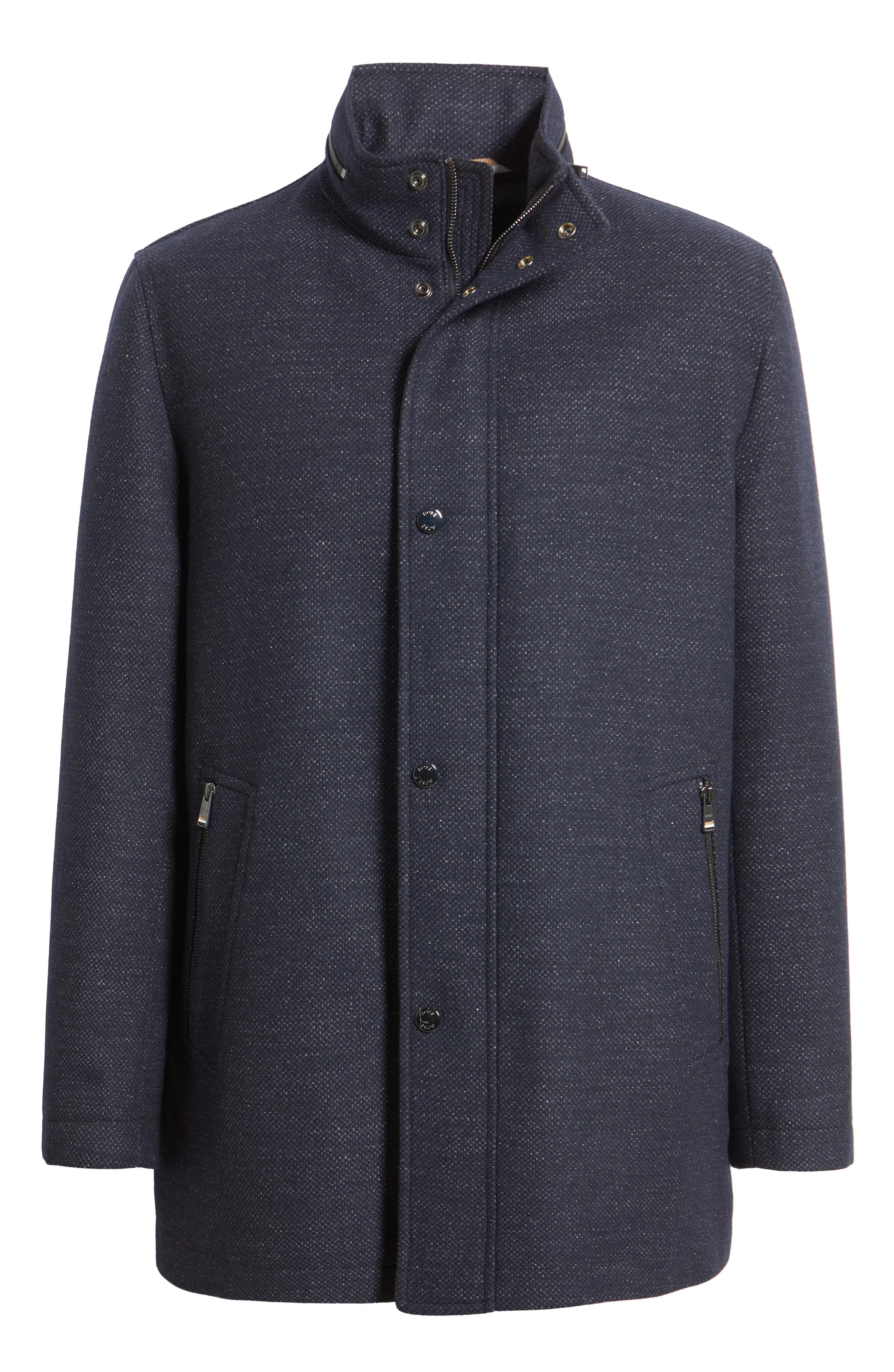 BOSS Camron Wool Blend Coat in Dark Blue at Nordstrom - 1
