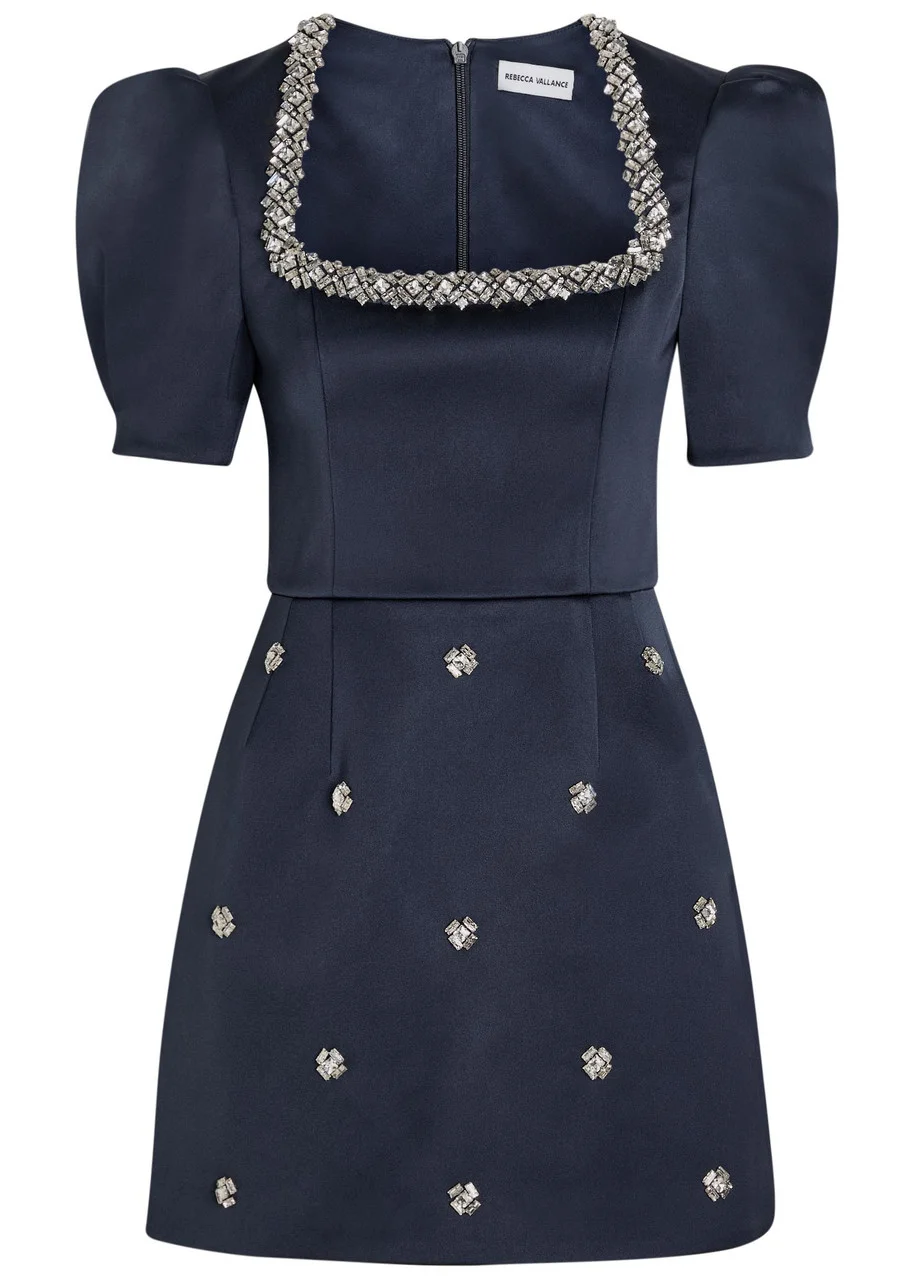 Rebecca Vallance Ayla Crystal-embellished Satin-crepe Mini Dress - 1