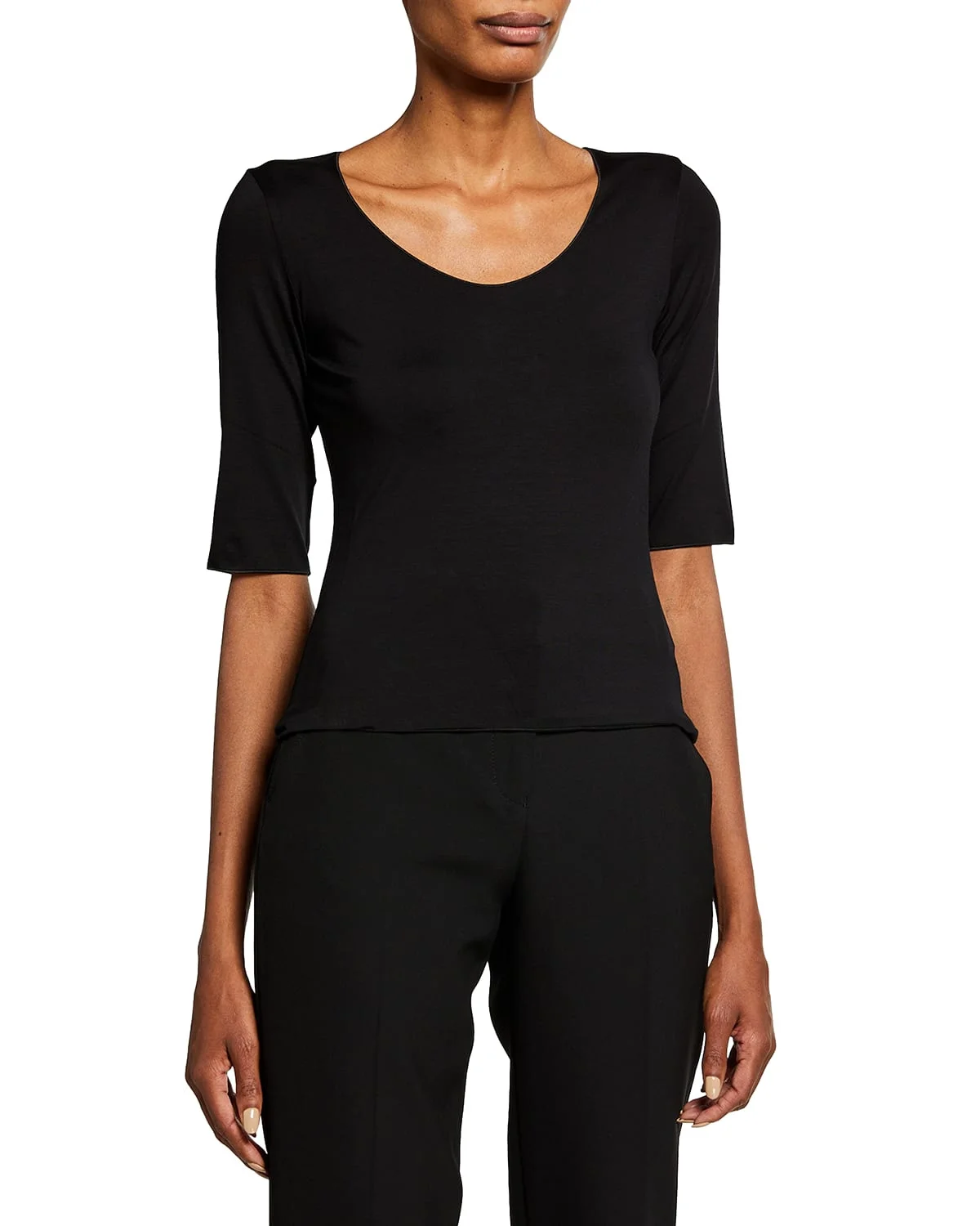 Half-Sleeve Jersey Top - 1