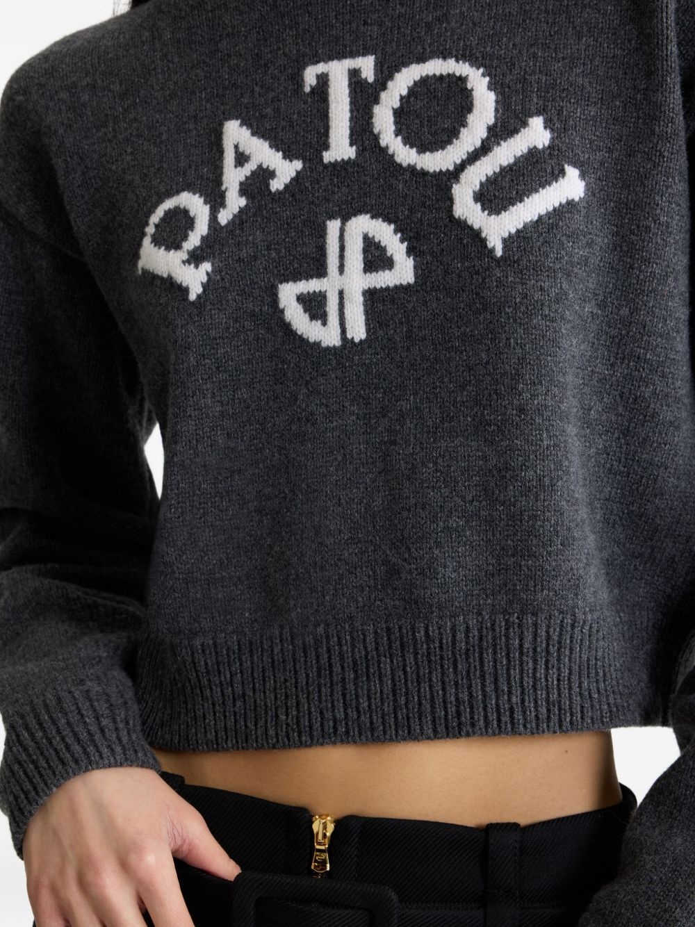 logo-intarsia wool jumper - 5