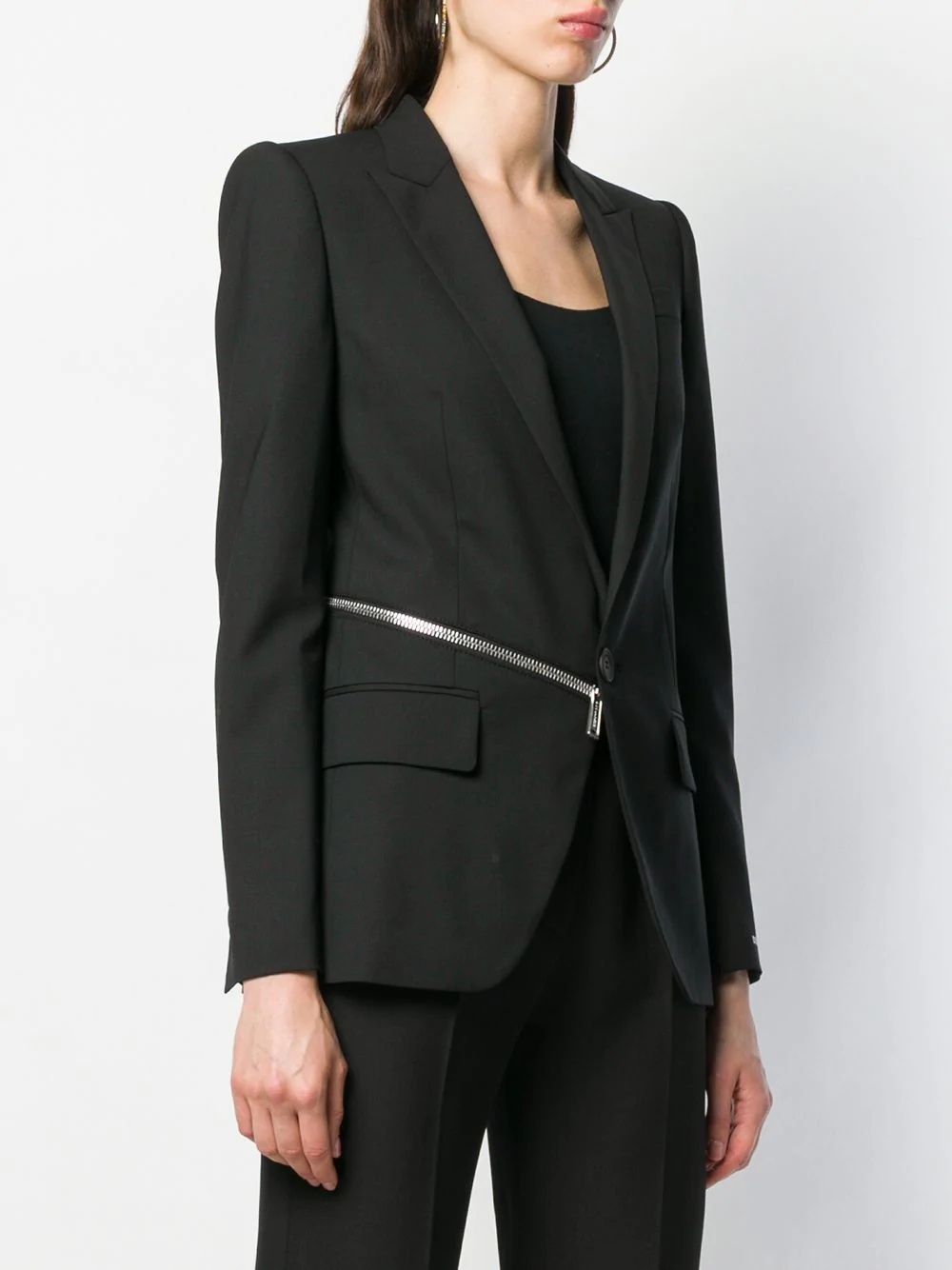 zip detail blazer - 3