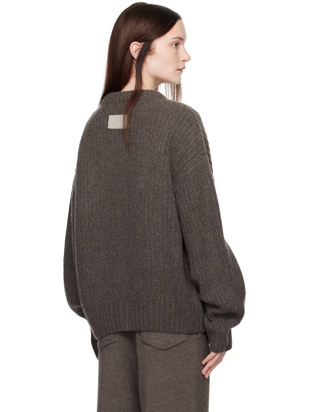 Taupe Crewneck Sweater - 3