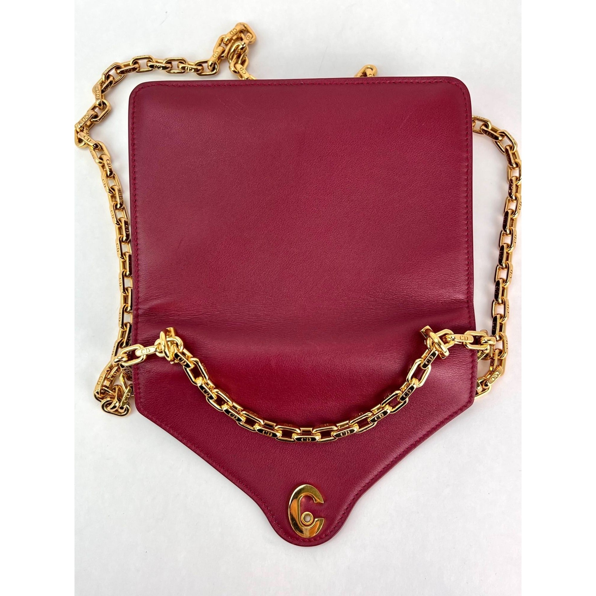 Christian Dior C'est Dior Mini Flap Burgundy Leather Shoulder Bag - 10