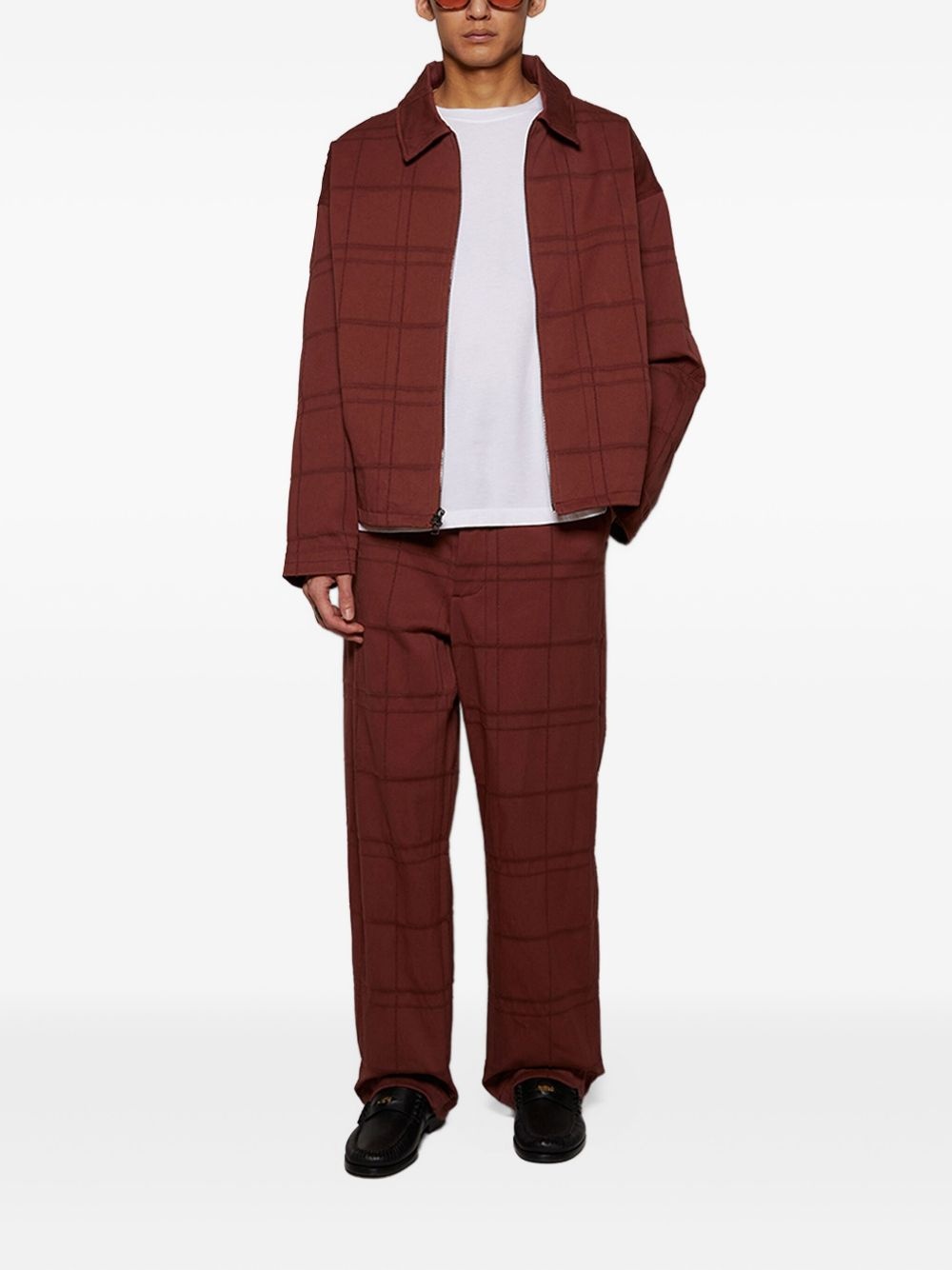 checked cotton trousers - 2