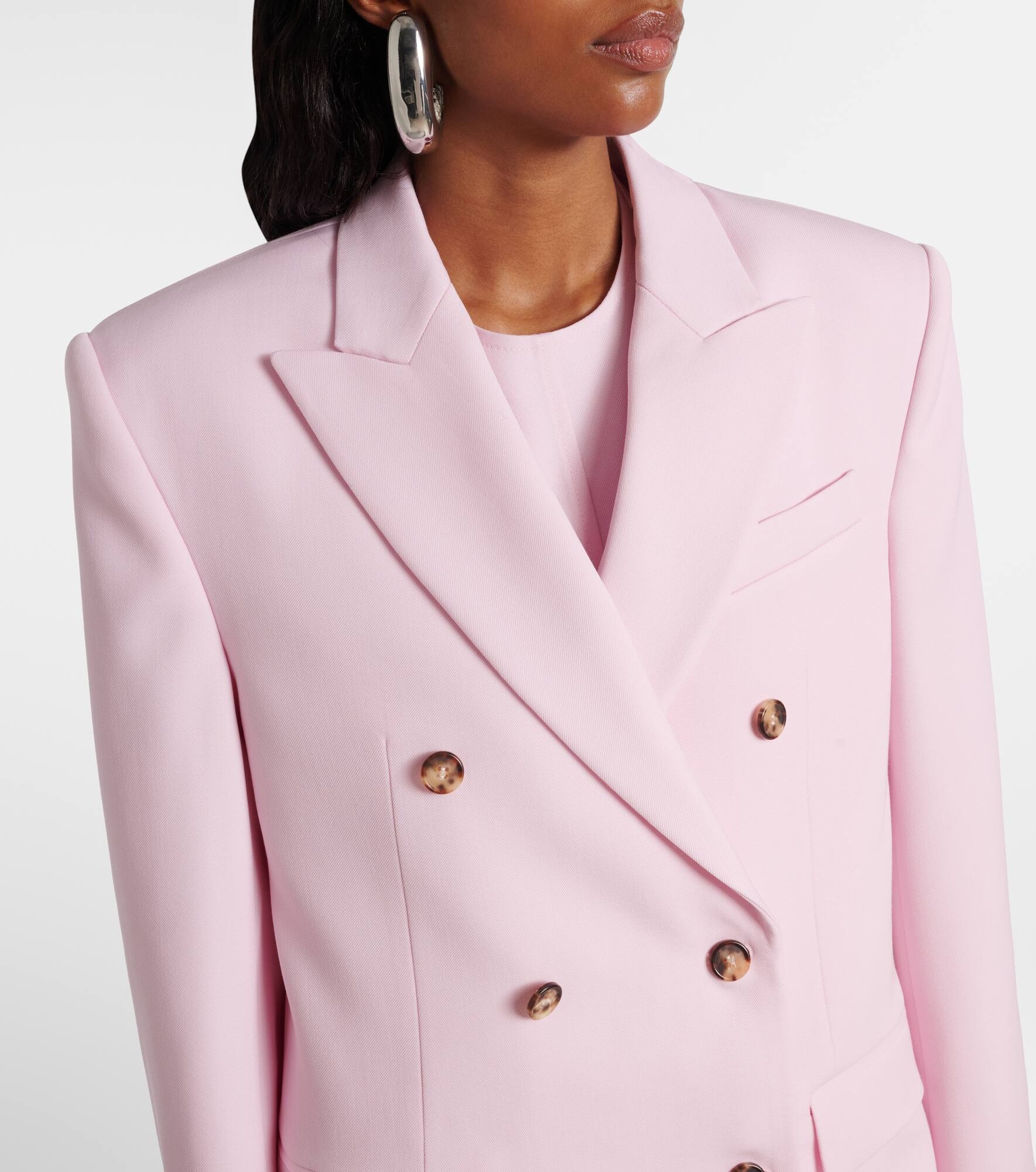 Double-breasted virgin wool blazer - 4